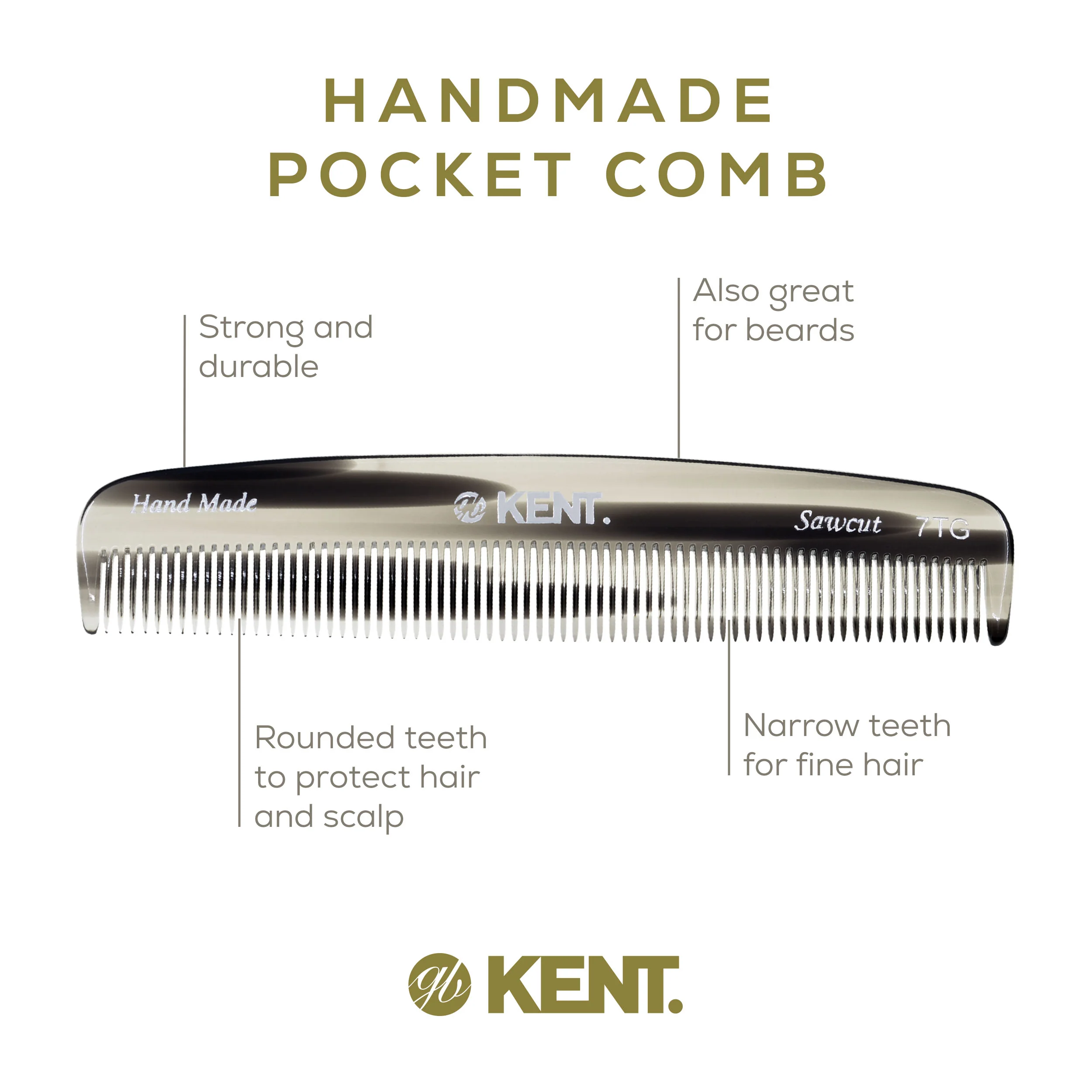 Kent 7T Fine Tooth Pocket Comb - Image 10