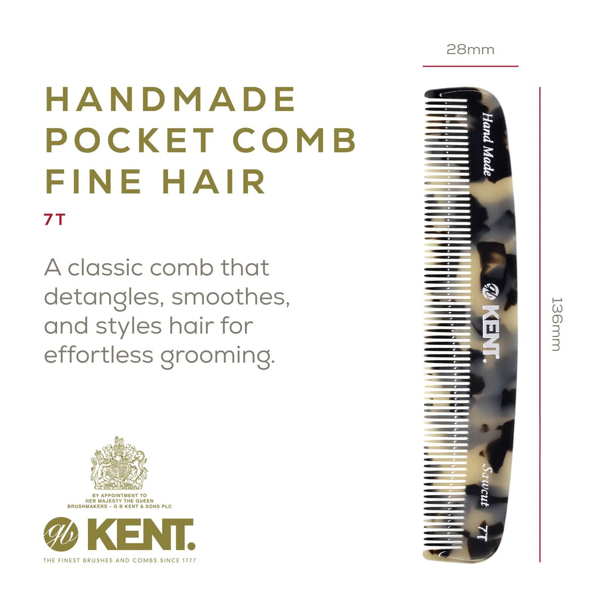 Kent 7T Fine Tooth Pocket Comb - Image 14