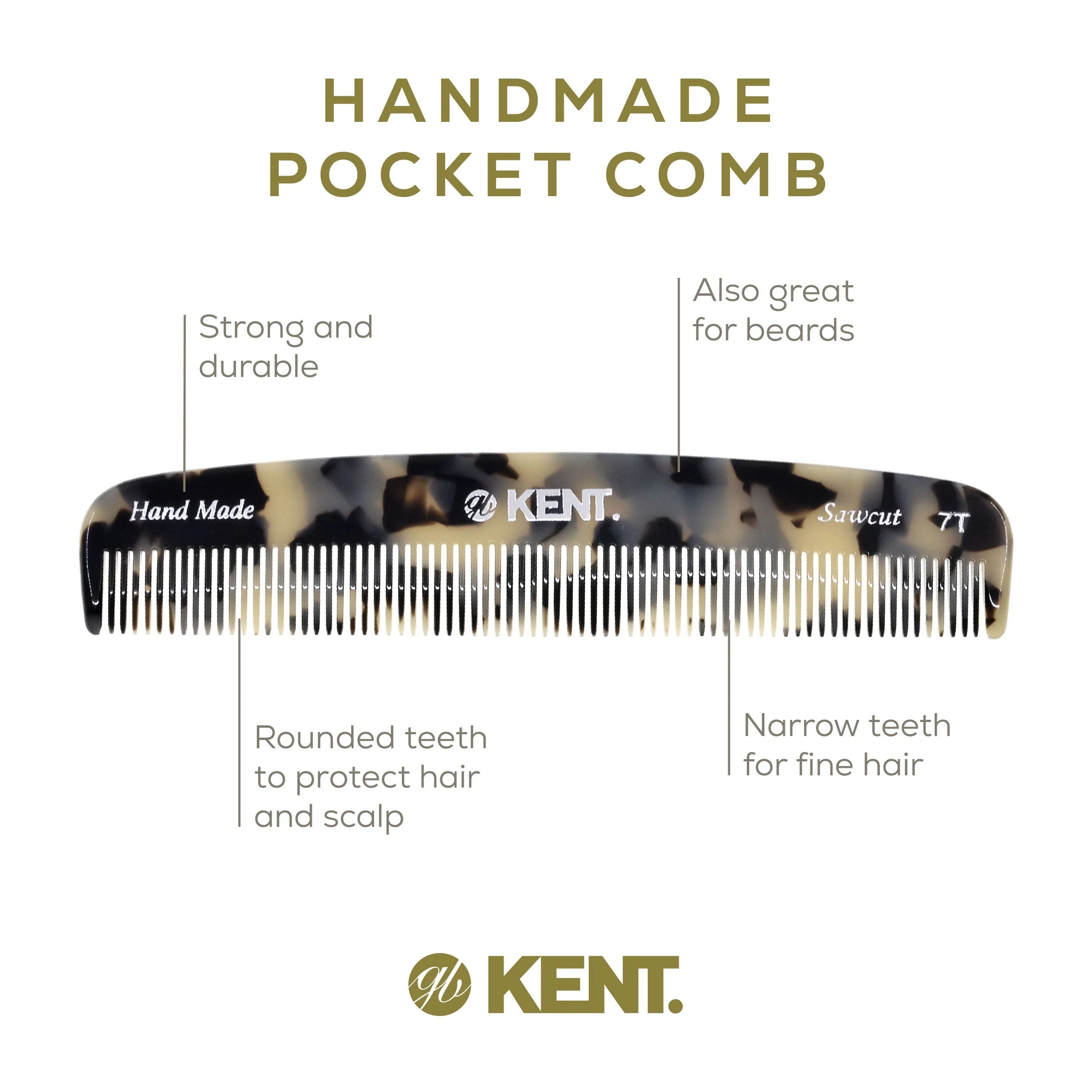 Kent 7T Fine Tooth Pocket Comb - Image 16