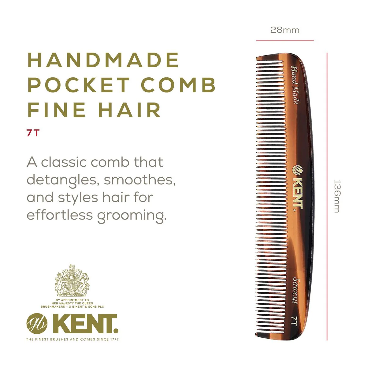 Kent 7T Fine Tooth Pocket Comb - Image 20