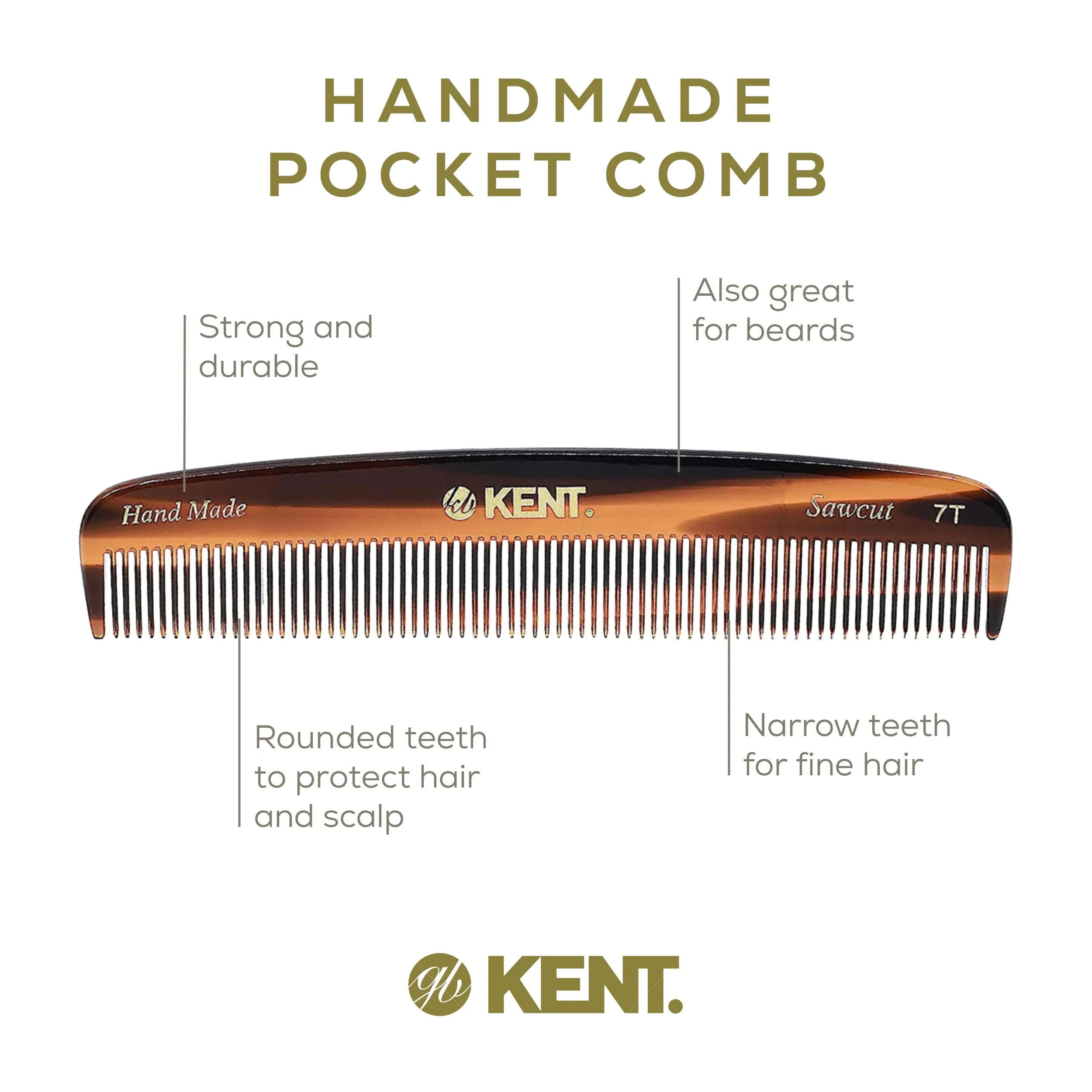 Kent 7T Fine Tooth Pocket Comb - Image 22