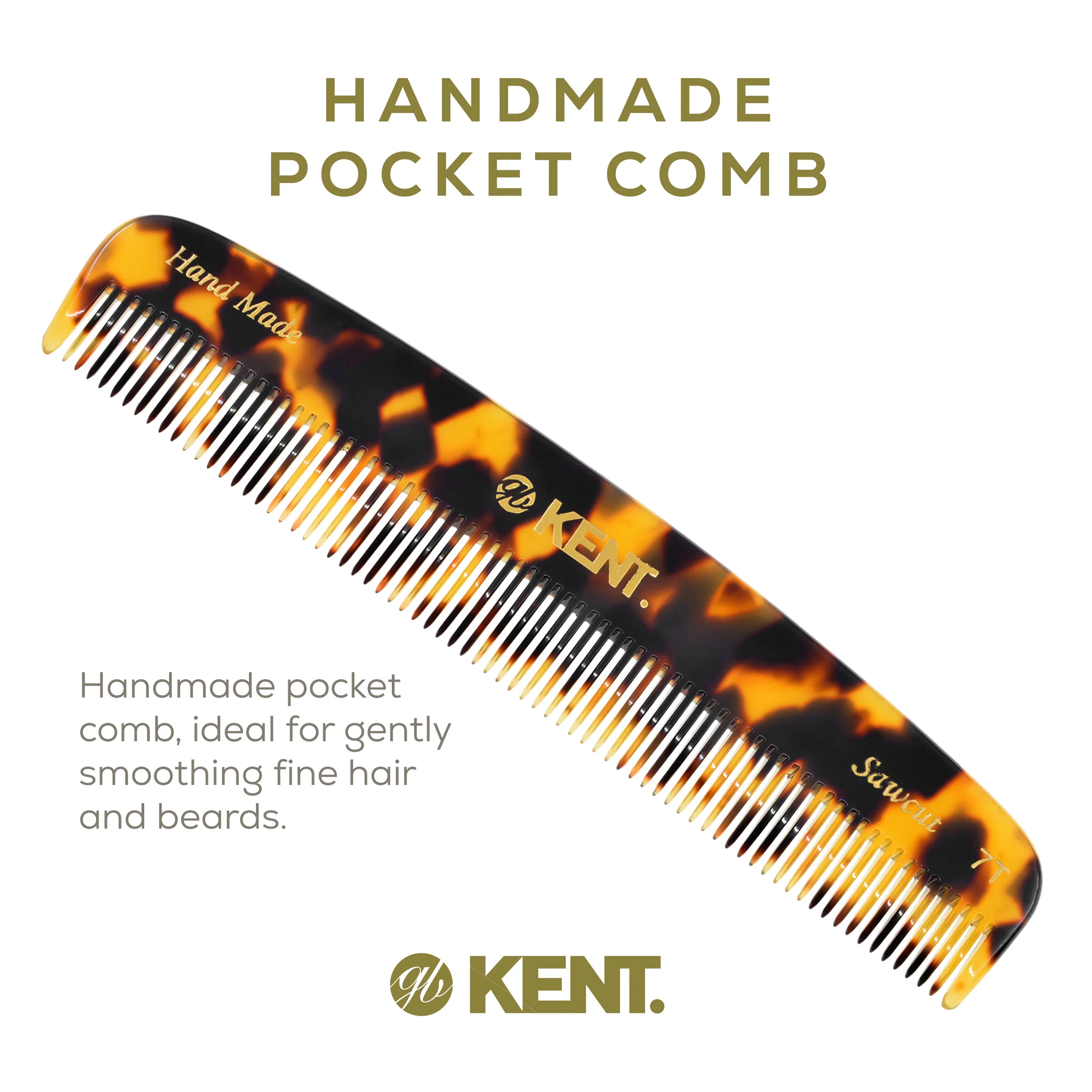 Kent 7T Fine Tooth Pocket Comb - Image 3