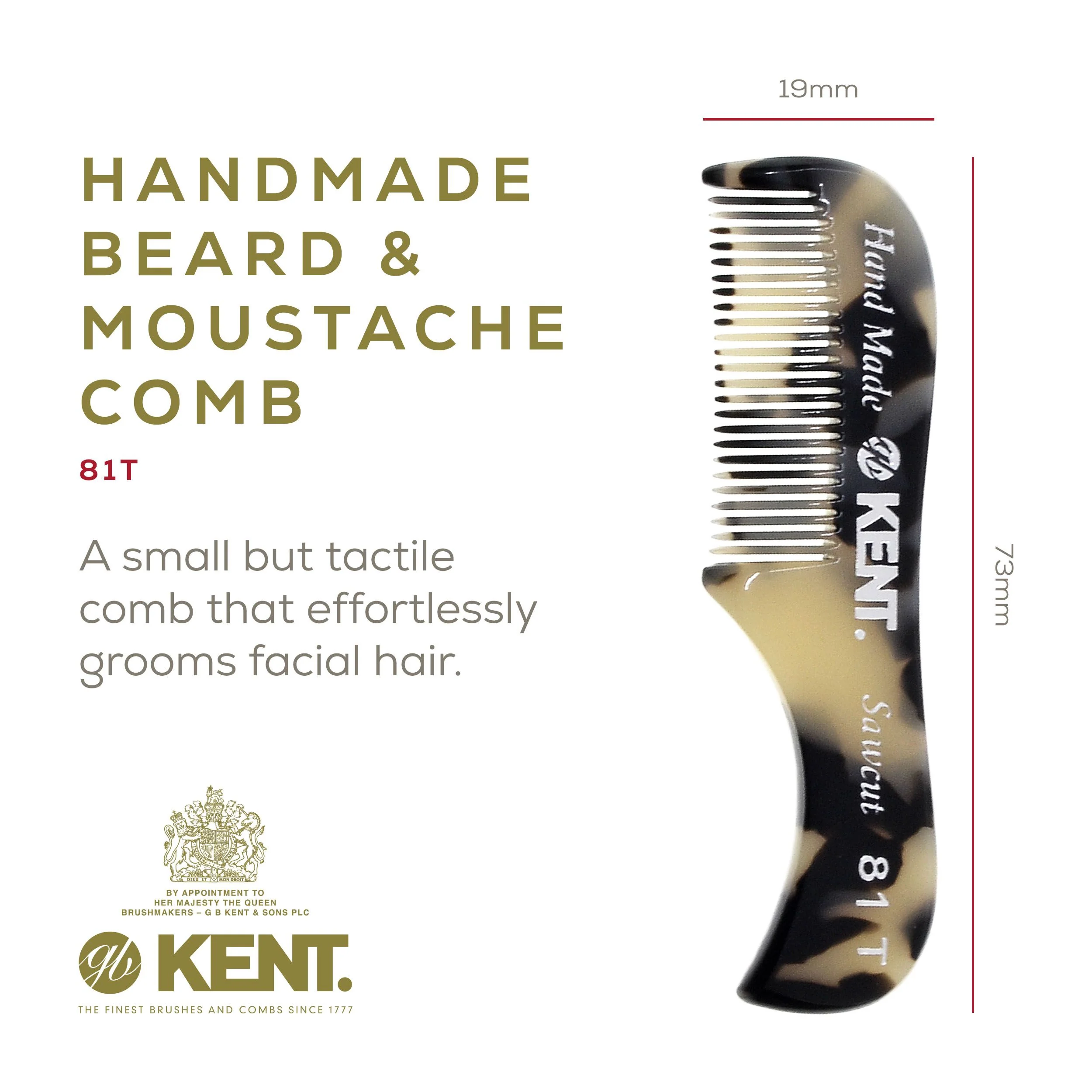 Kent 81T Fine Tooth Pocket Comb - Image 2