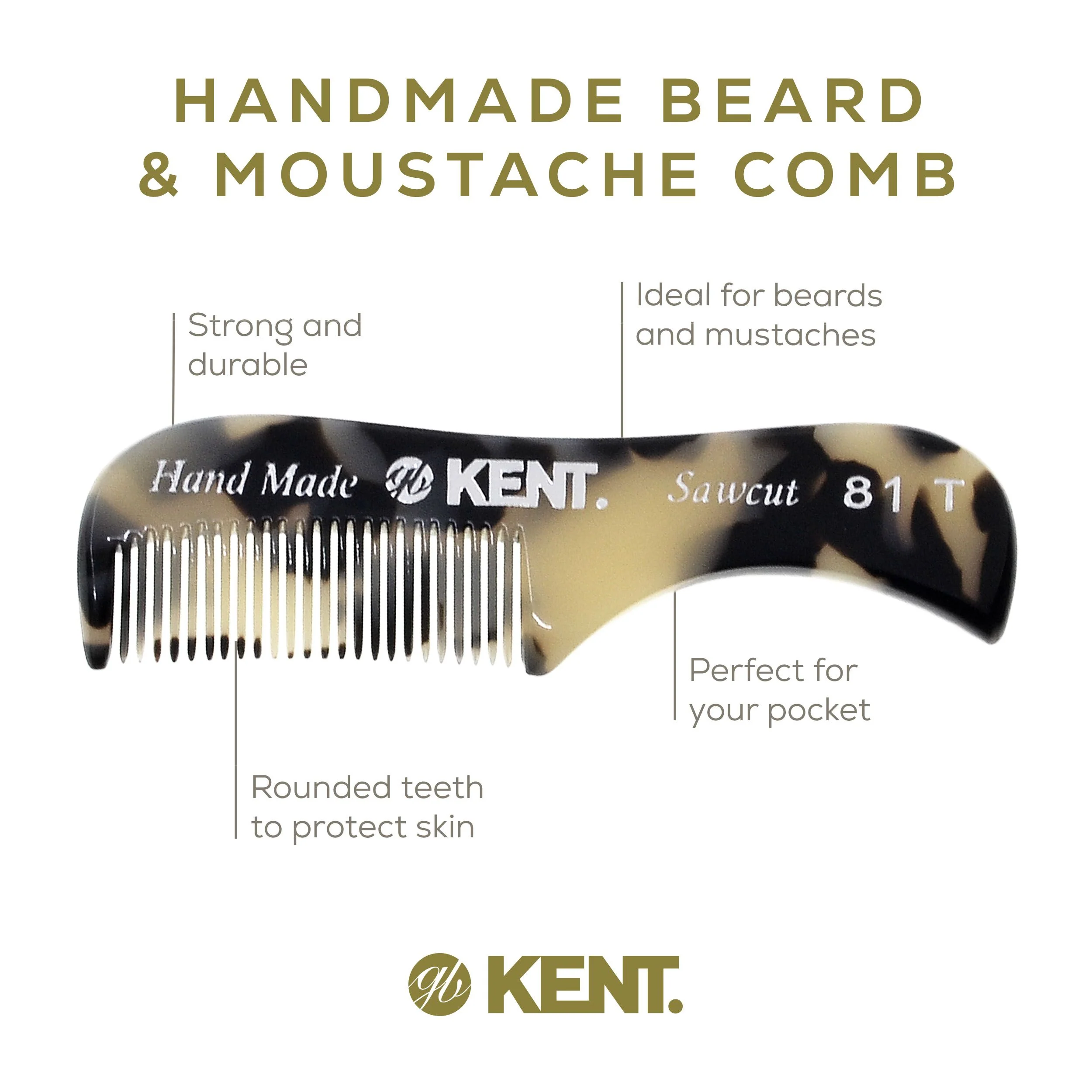 Kent 81T Fine Tooth Pocket Comb - Image 4