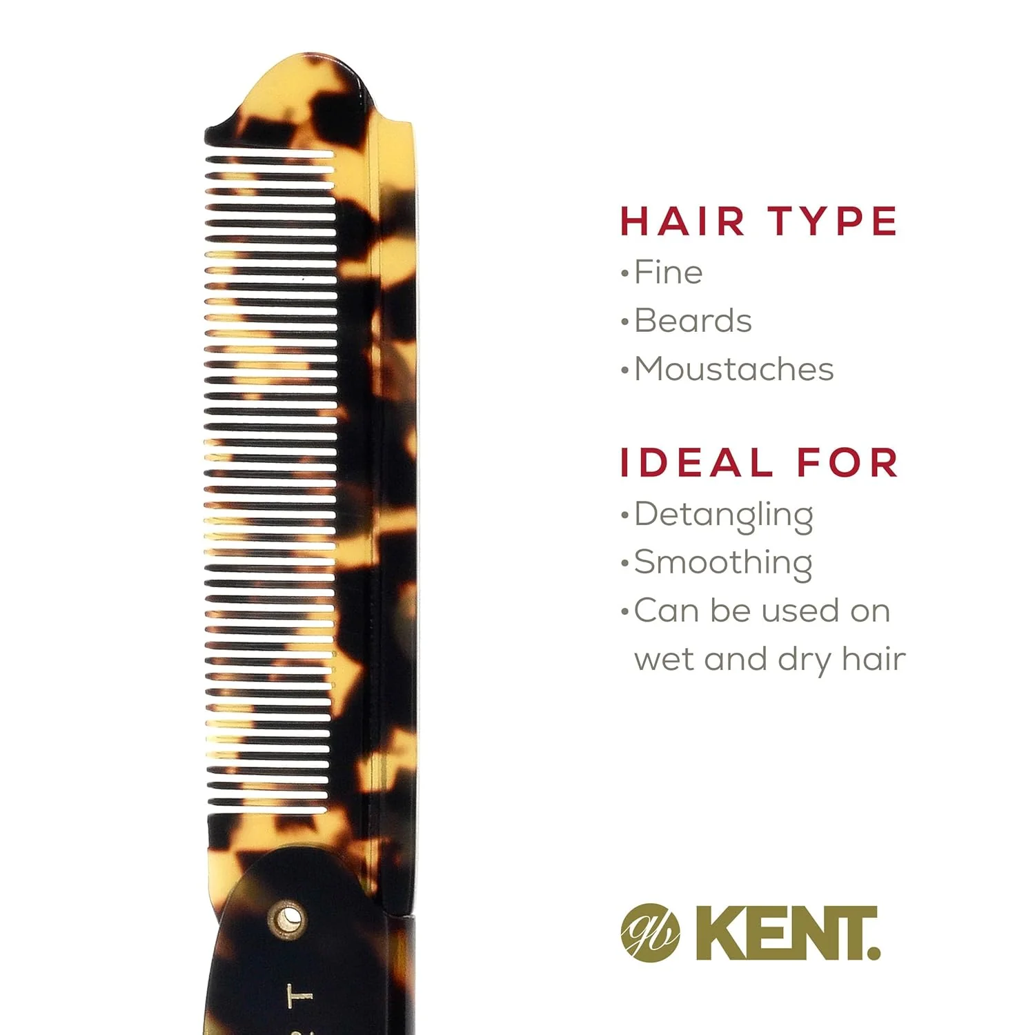 Kent 82T Fine Folding Pocket Comb - Image 17