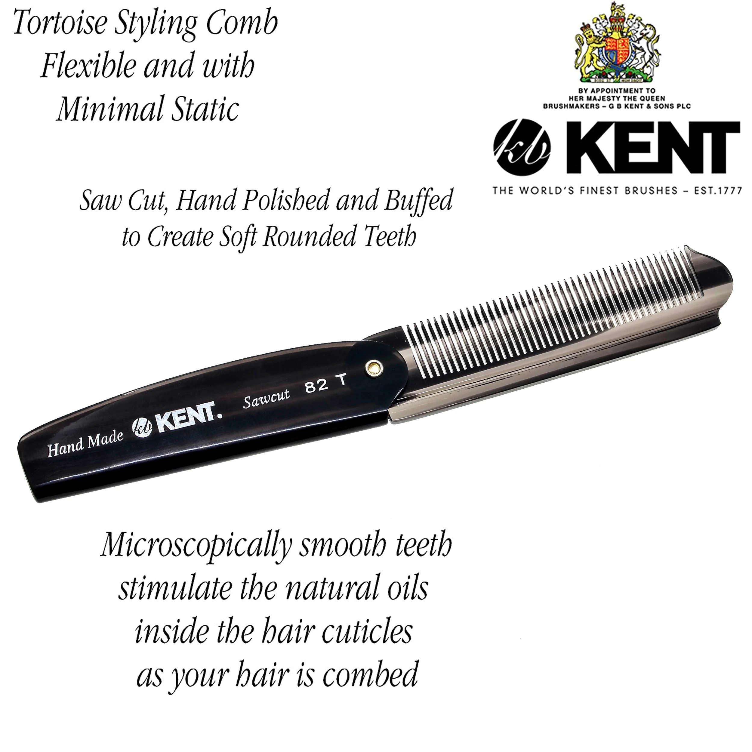 Kent 82T Fine Folding Pocket Comb - Image 4