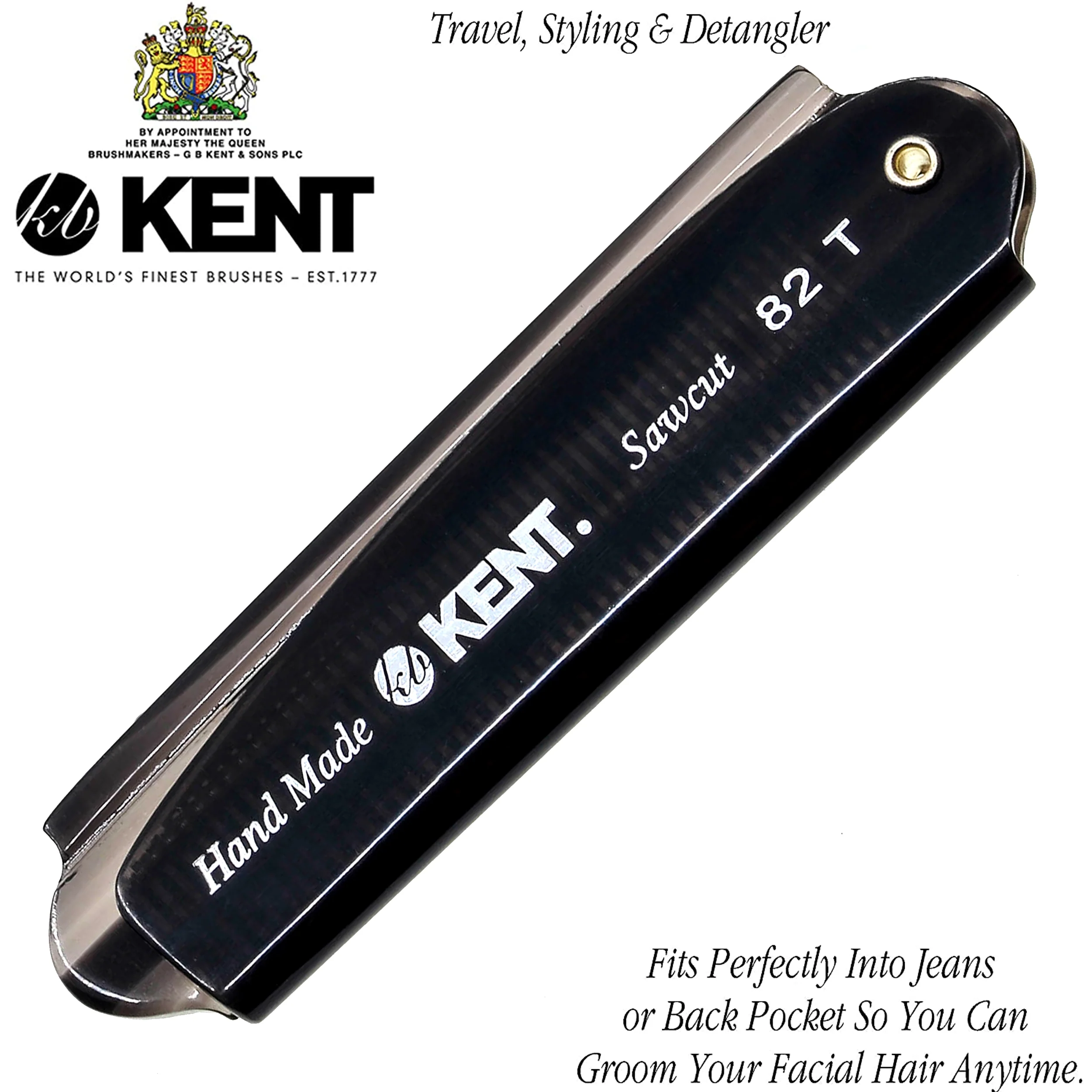 Kent 82T Fine Folding Pocket Comb - Image 5