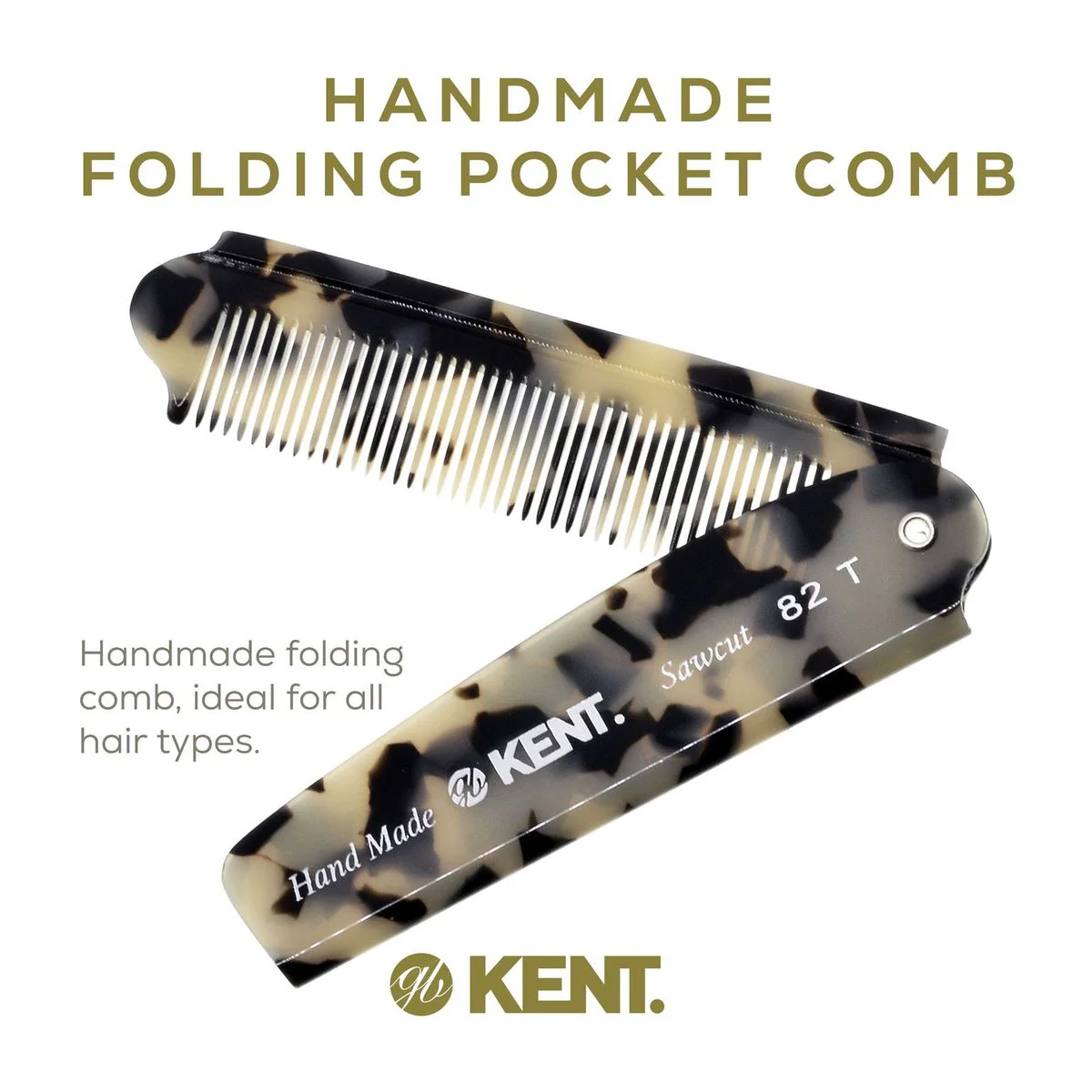 Kent 82T Fine Folding Pocket Comb - Image 8