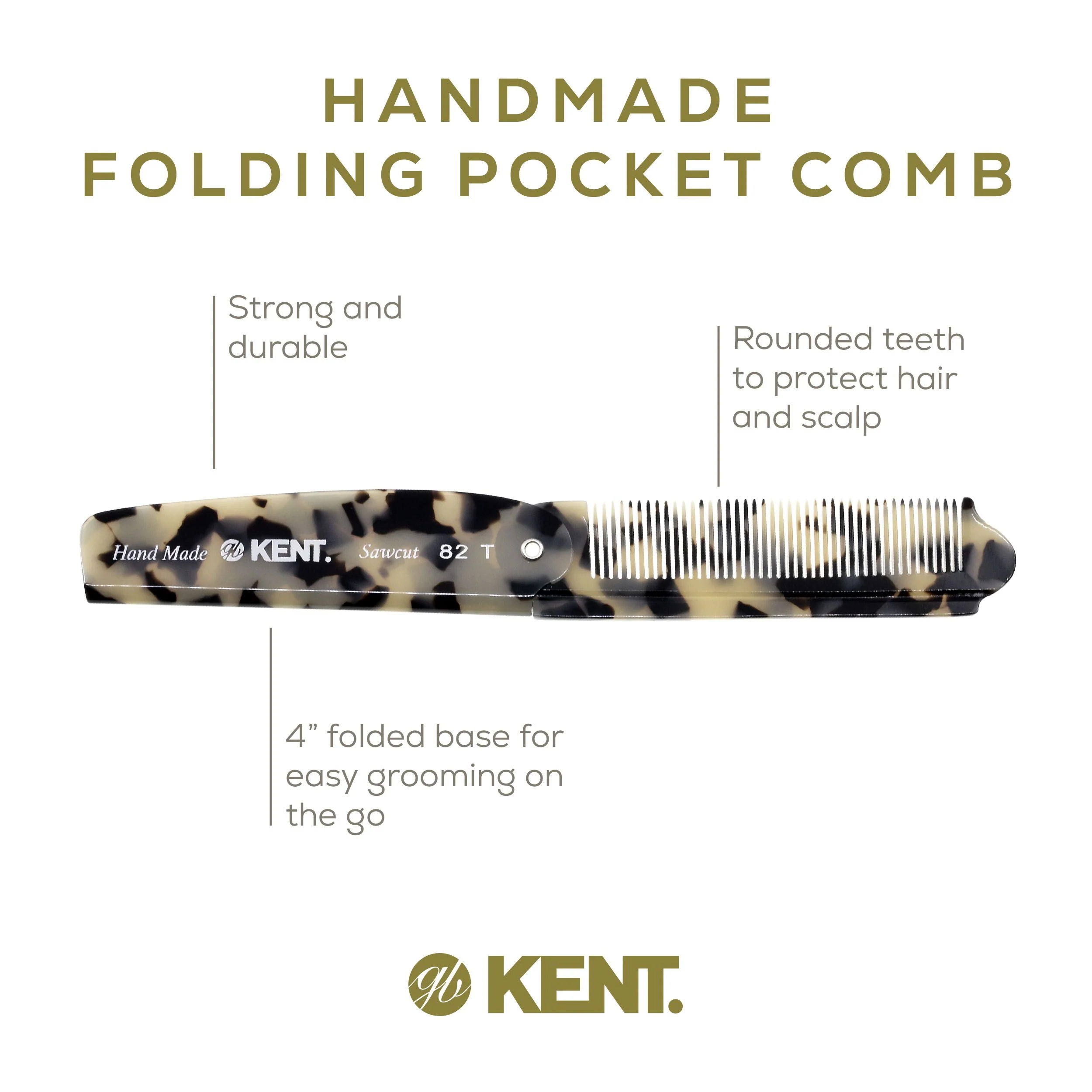 Kent 82T Fine Folding Pocket Comb - Image 9