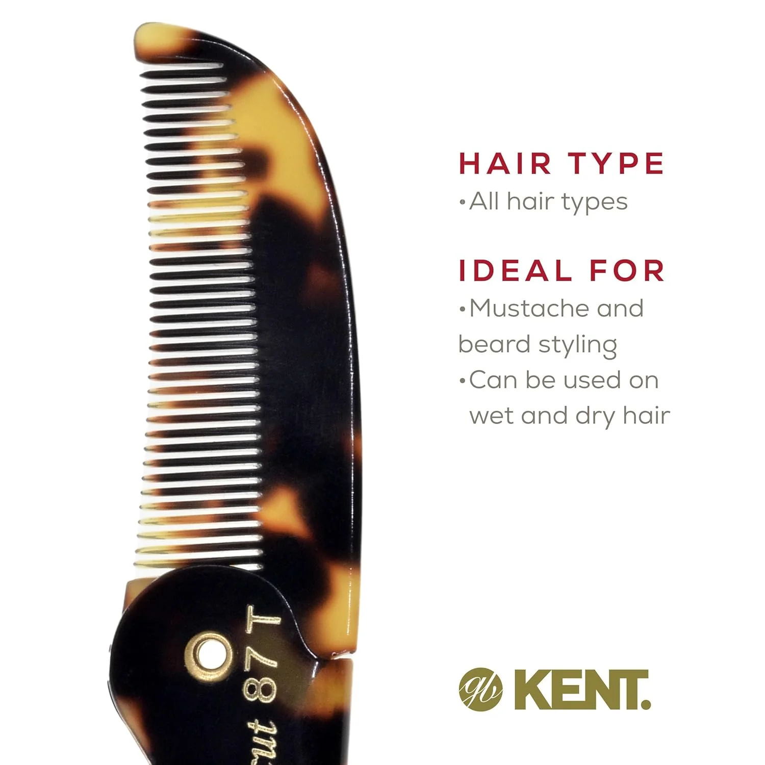 Kent 87T Beard Mustache Folding Comb - Image 18