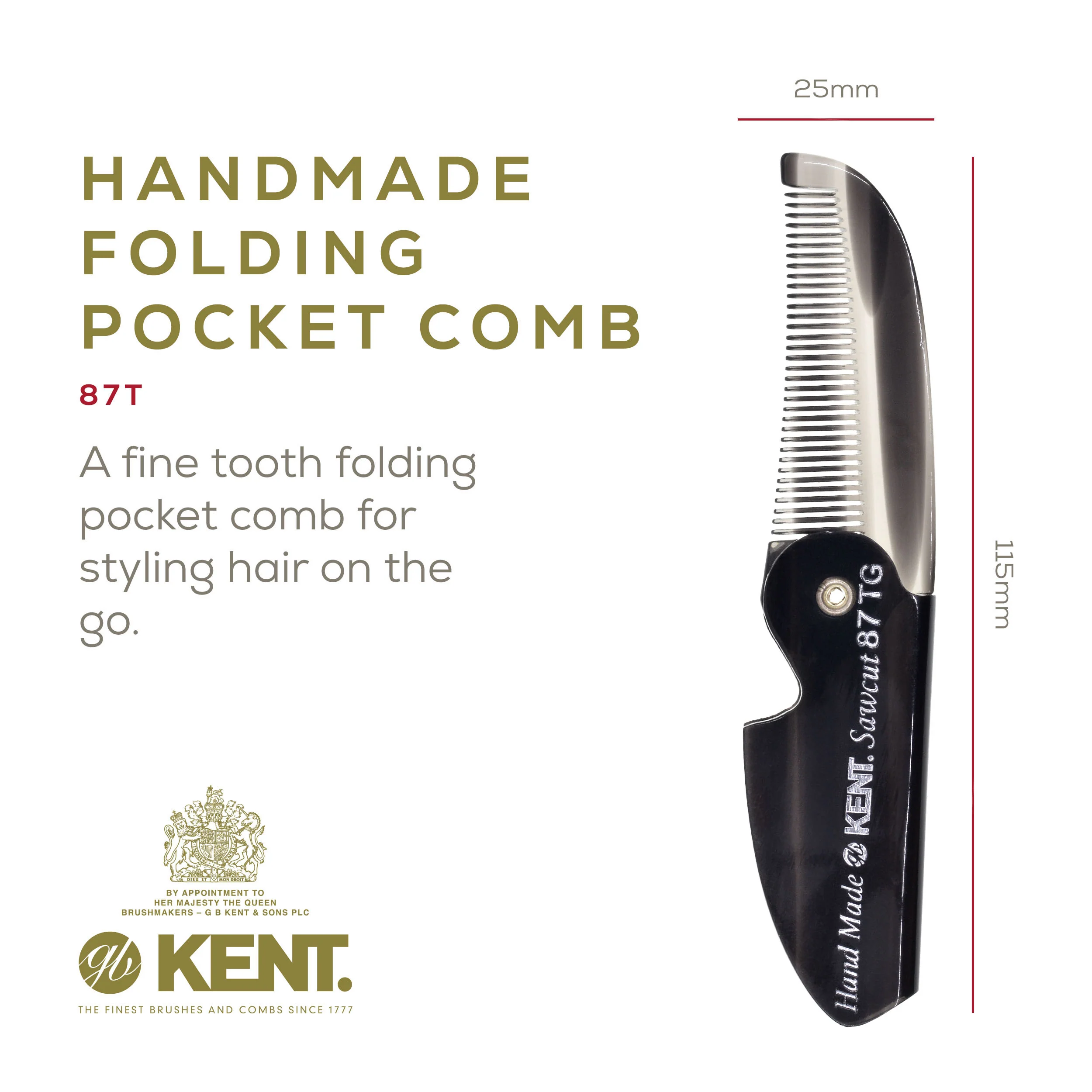 Kent 87T Beard Mustache Folding Comb - Image 20