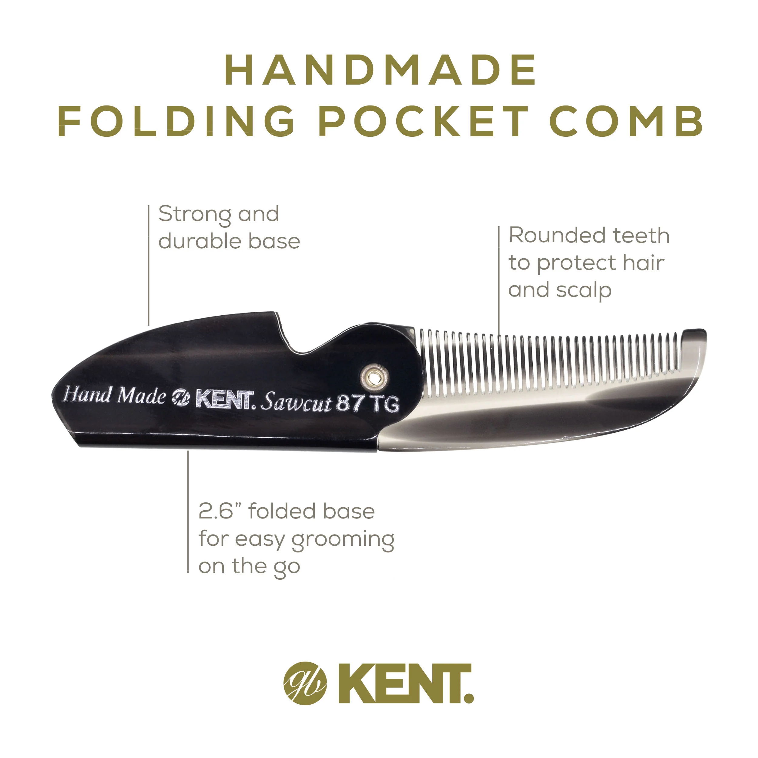 Kent 87T Beard Mustache Folding Comb - Image 22