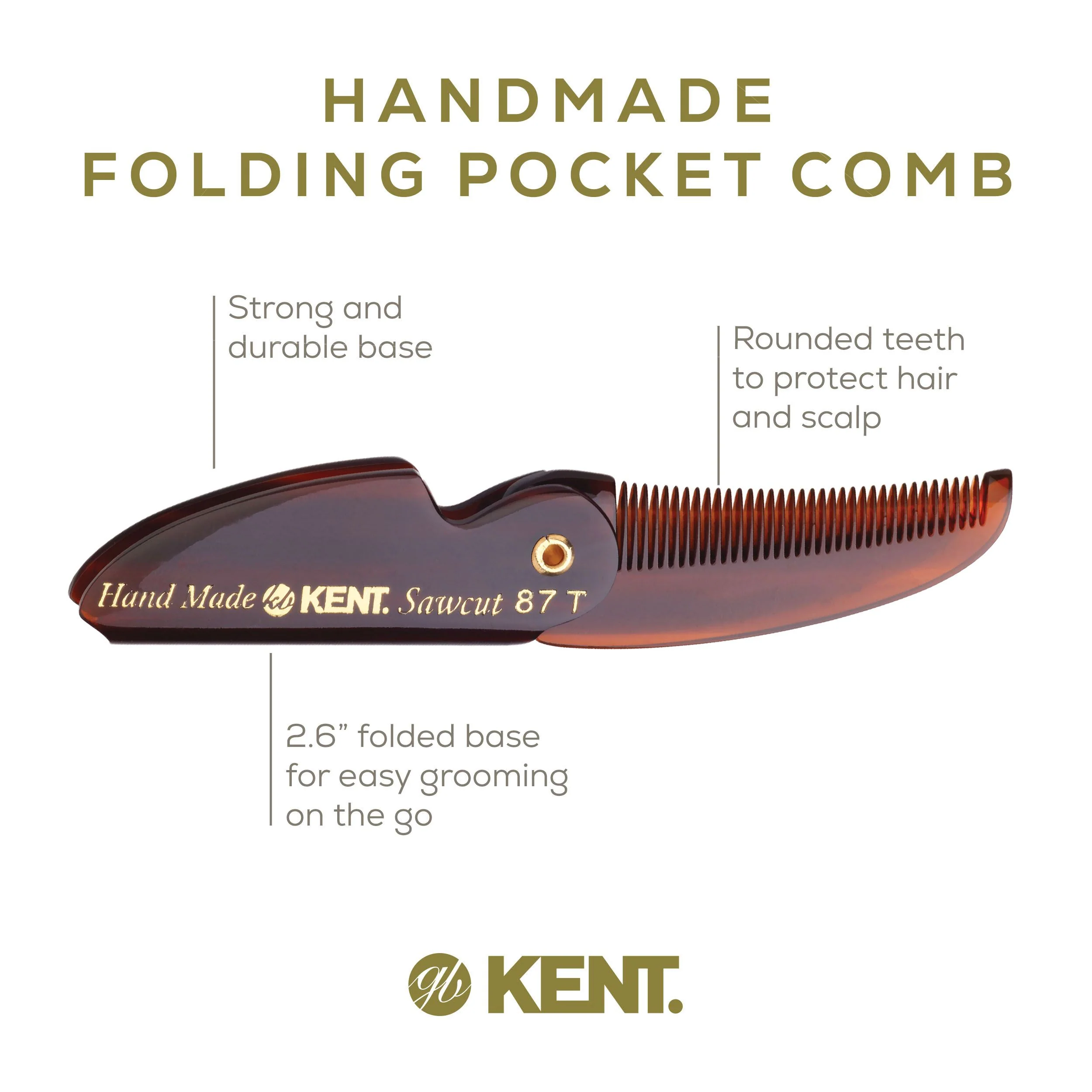 Kent 87T Beard Mustache Folding Comb - Image 4