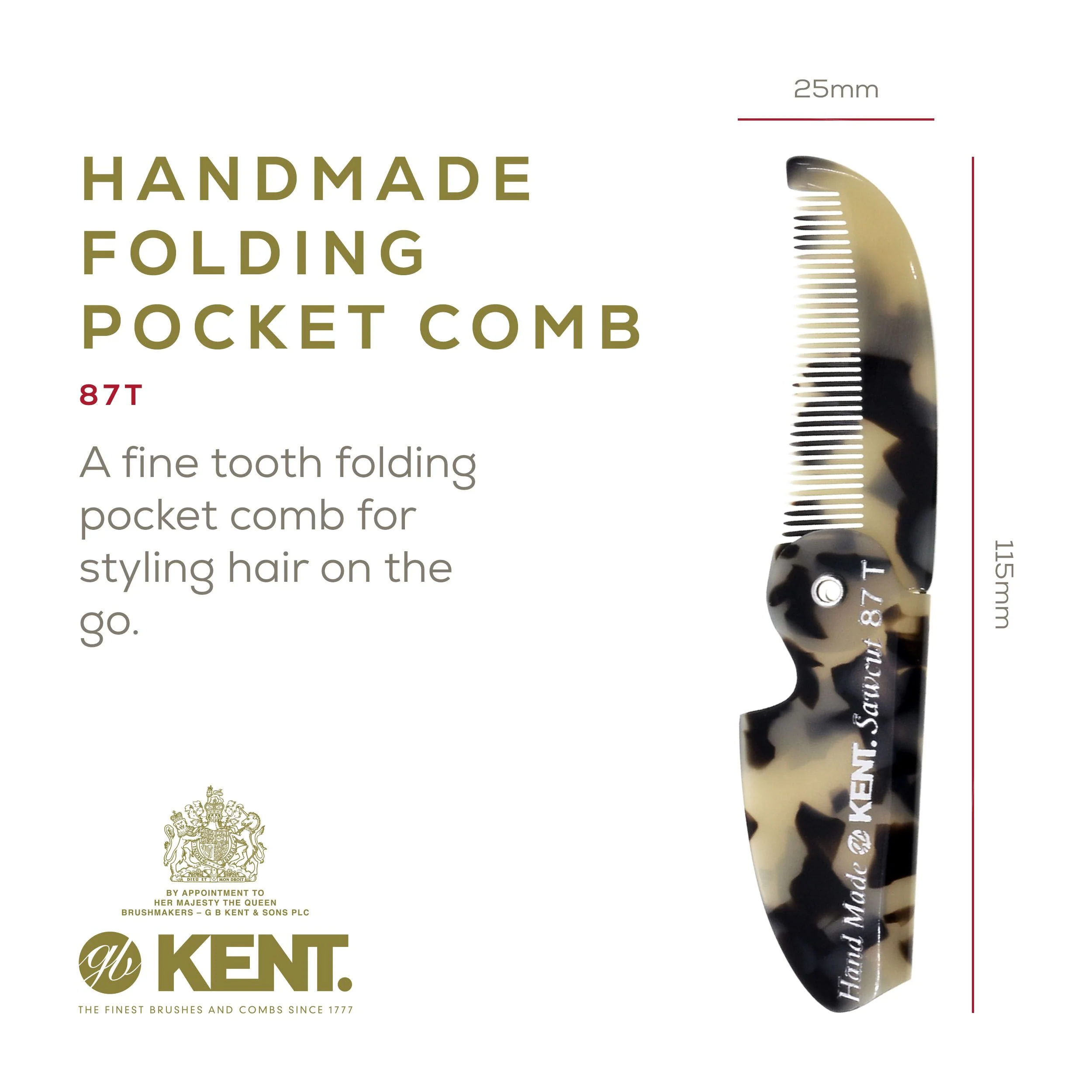 Kent 87T Beard Mustache Folding Comb - Image 8