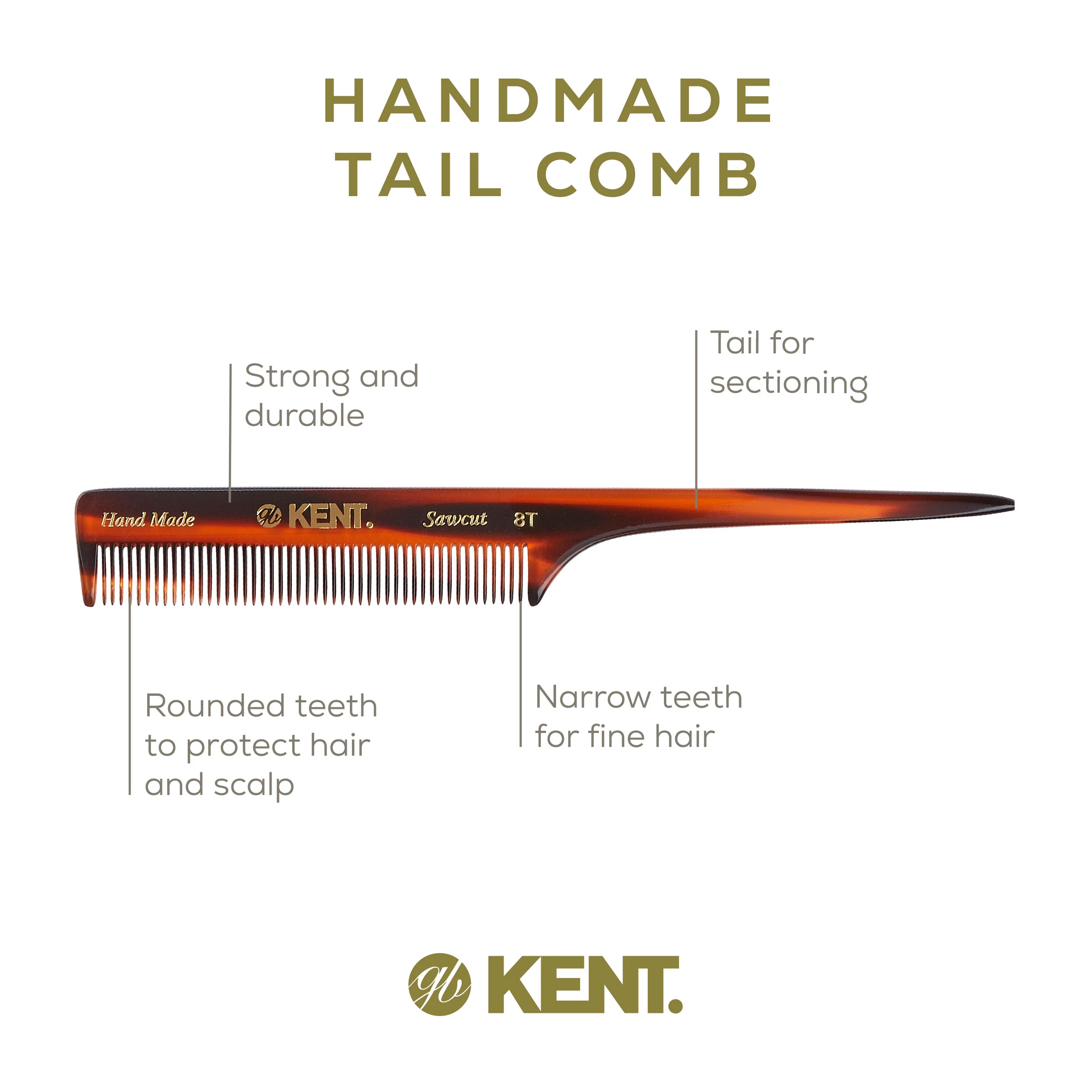 Kent 8T Fine Tail Comb - Image 4
