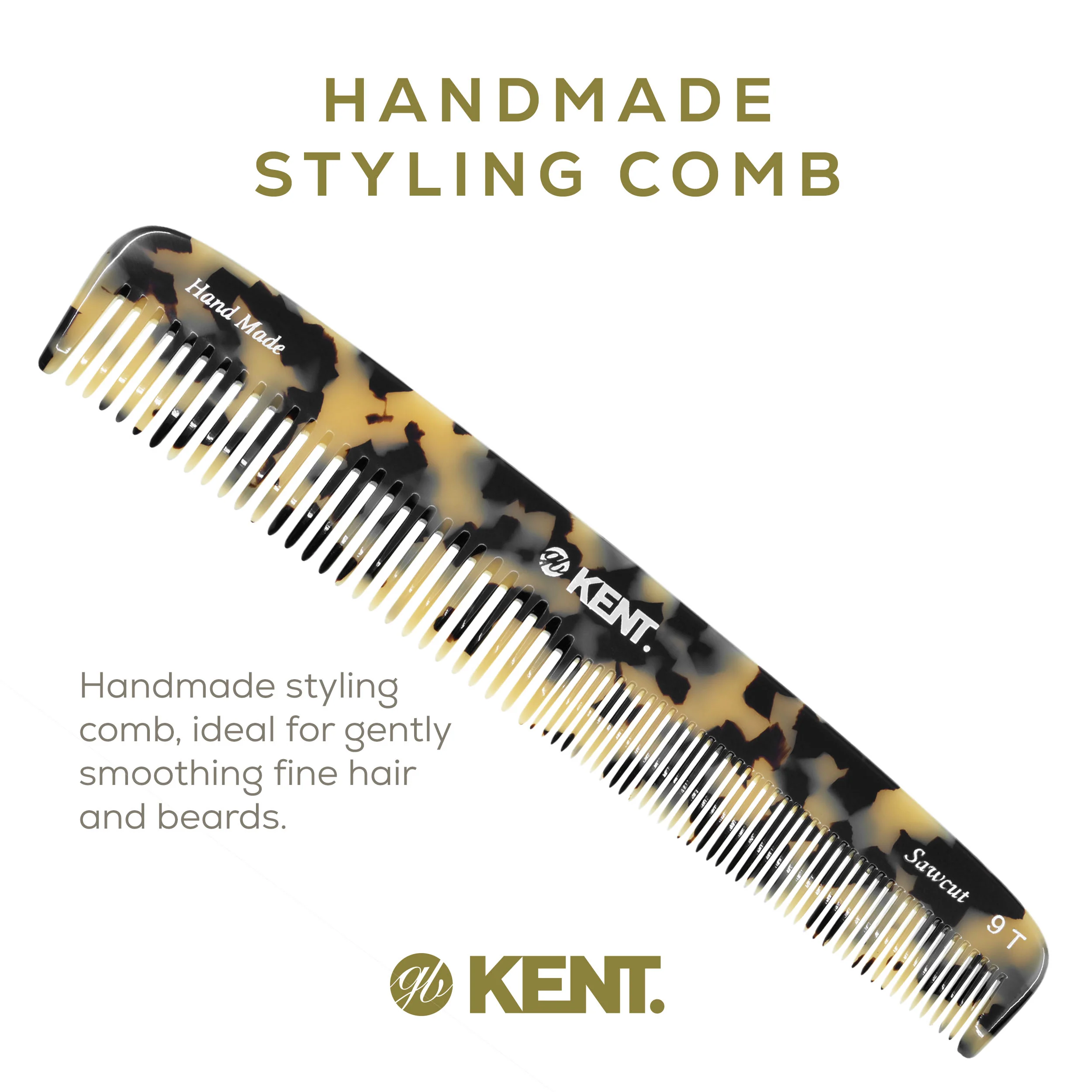 Kent 9T Mixed Tooth Handmade Comb - Image 11
