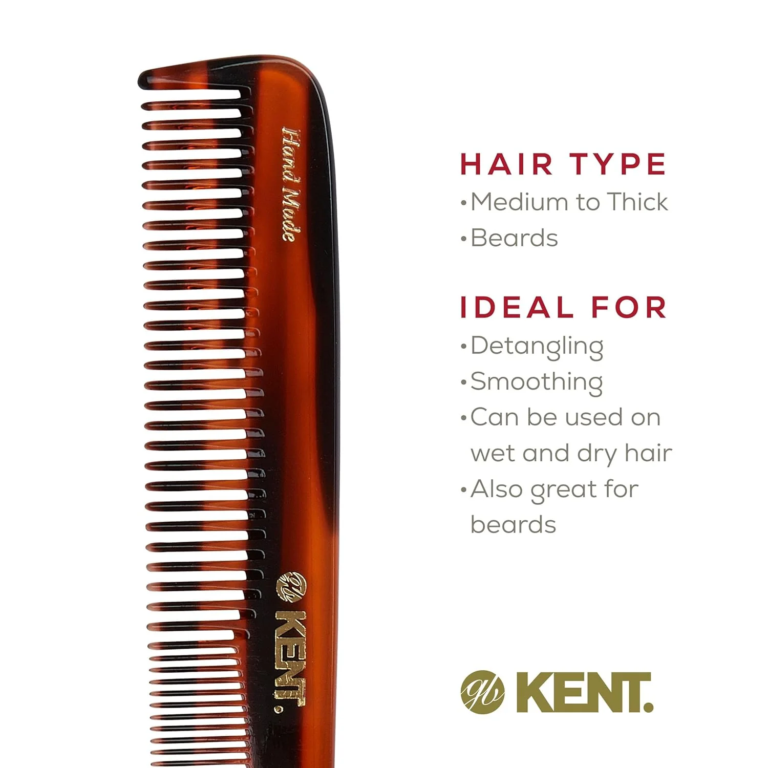 Kent 9T Mixed Tooth Handmade Comb - Image 18