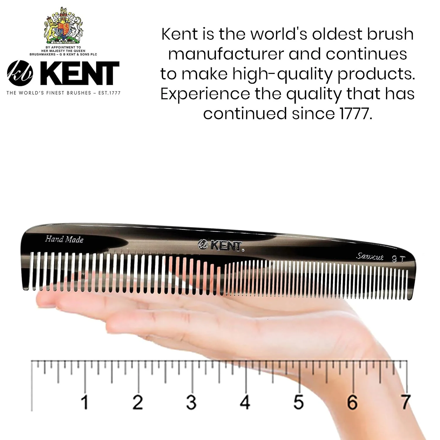 Kent 9T Mixed Tooth Handmade Comb - Image 20