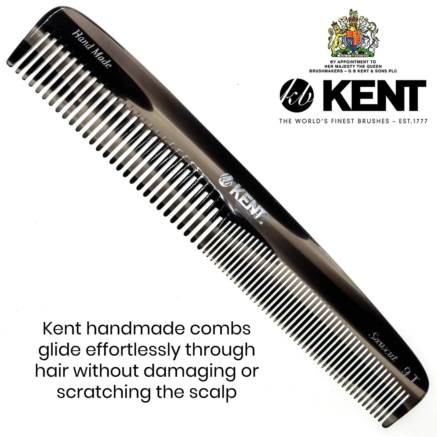 Kent 9T Mixed Tooth Handmade Comb - Image 21