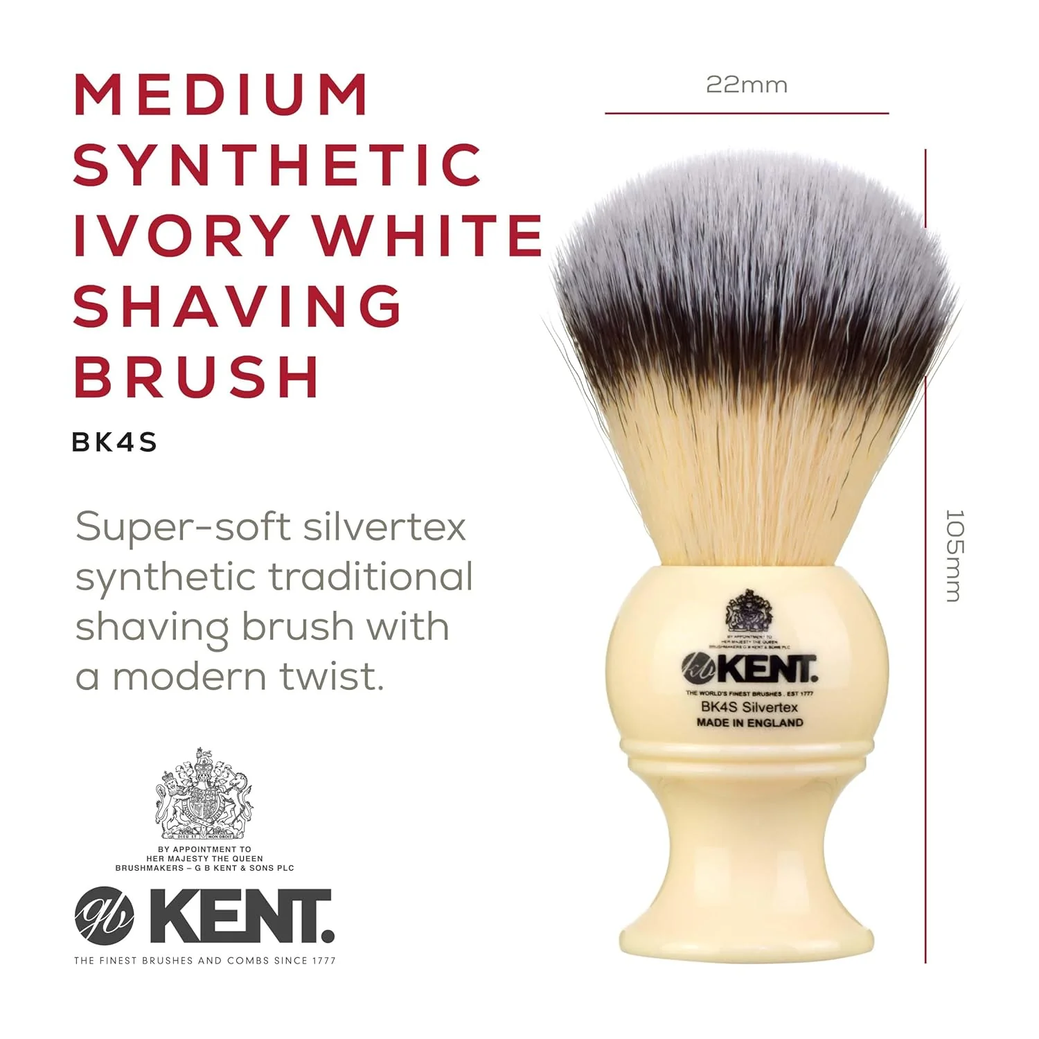 Kent BK4S Synthetic Shaving Brush Travel - Image 2