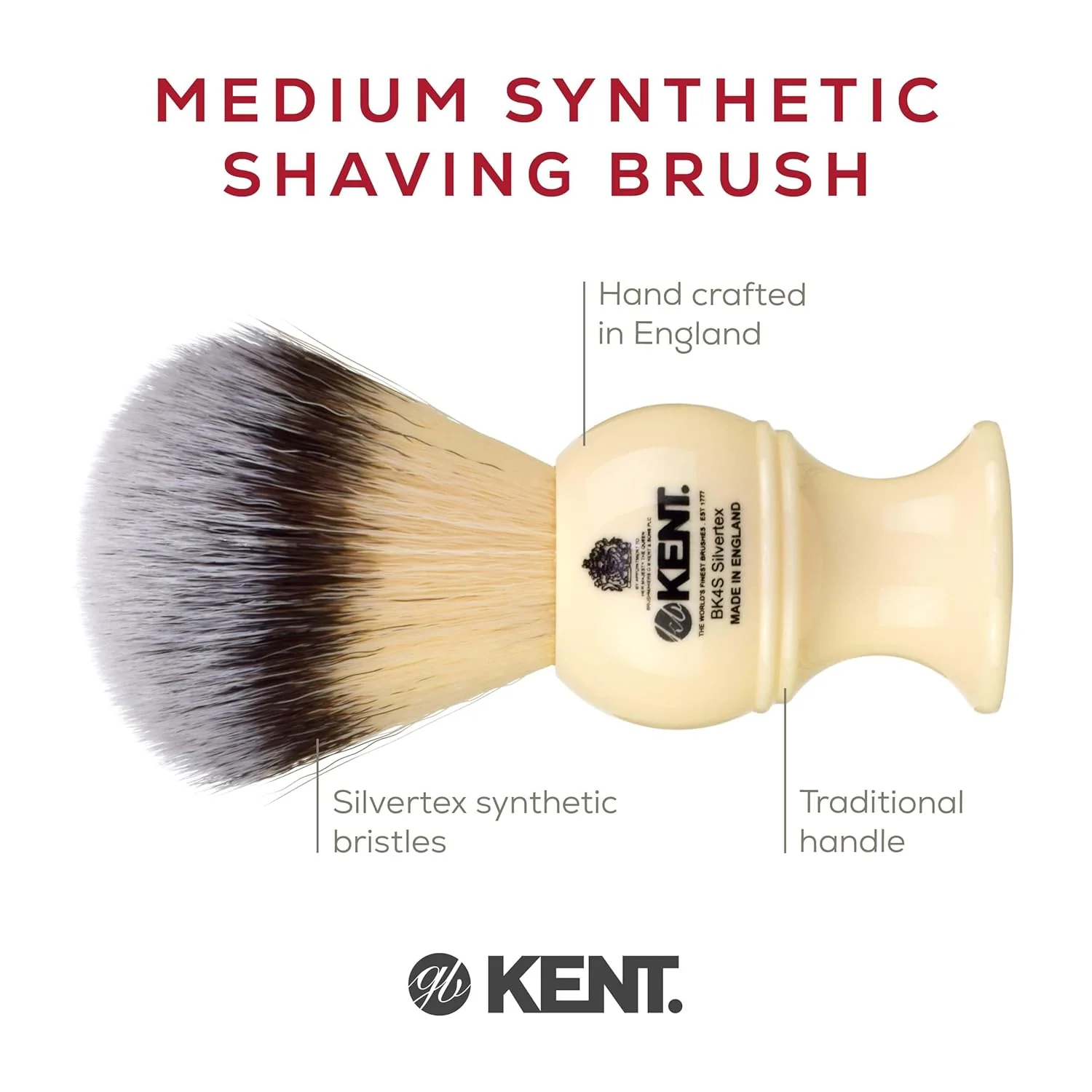 Kent BK4S Synthetic Shaving Brush Travel - Image 4