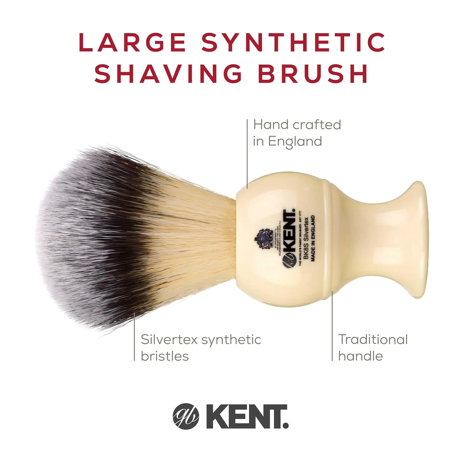 Kent BK8S Synthetic Shaving Brush Large - Image 4