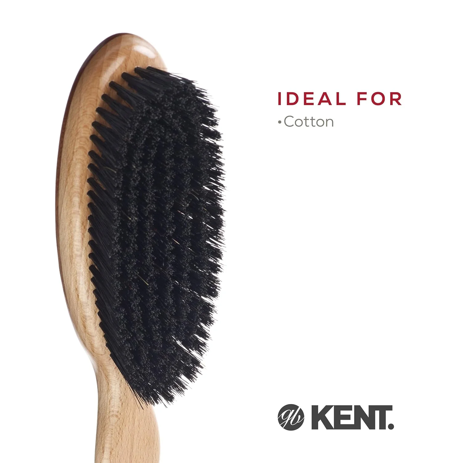 Kent Black Boar Bristle Two Toned Cherrywood Clothes Brush - Image 6