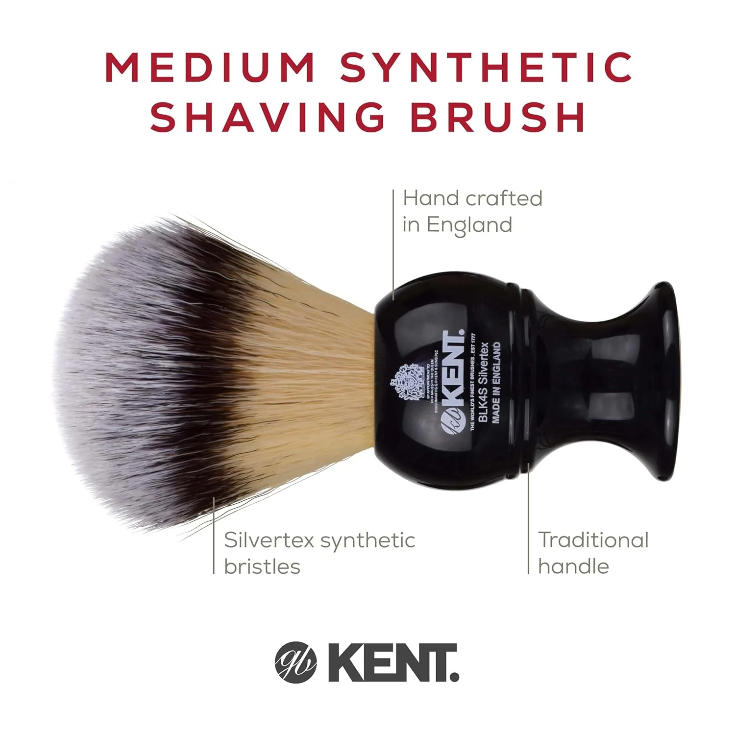 Kent BLK4S Synthetic Shaving Brush Travel - Image 4