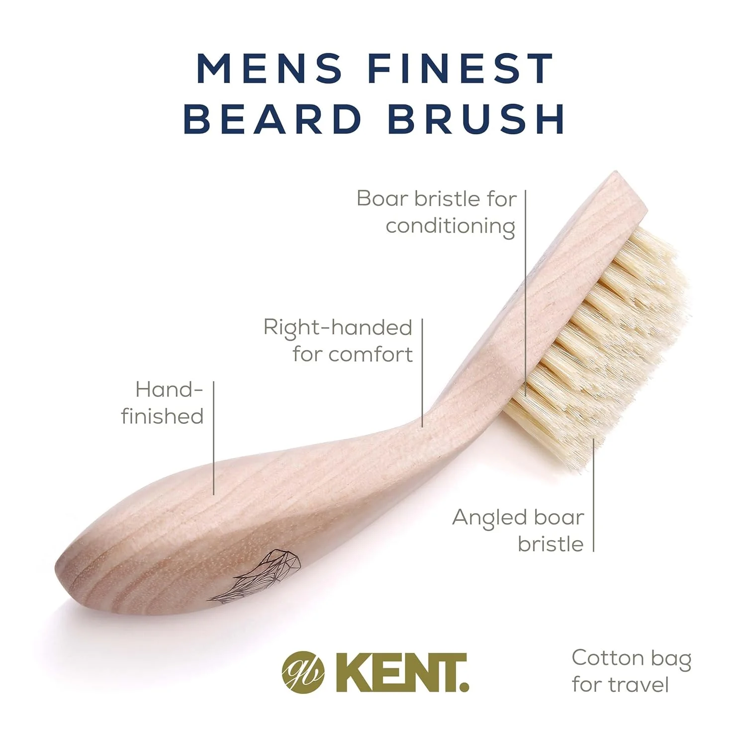 Kent BRD2 Mens Beard Mustache Brush - Image 4