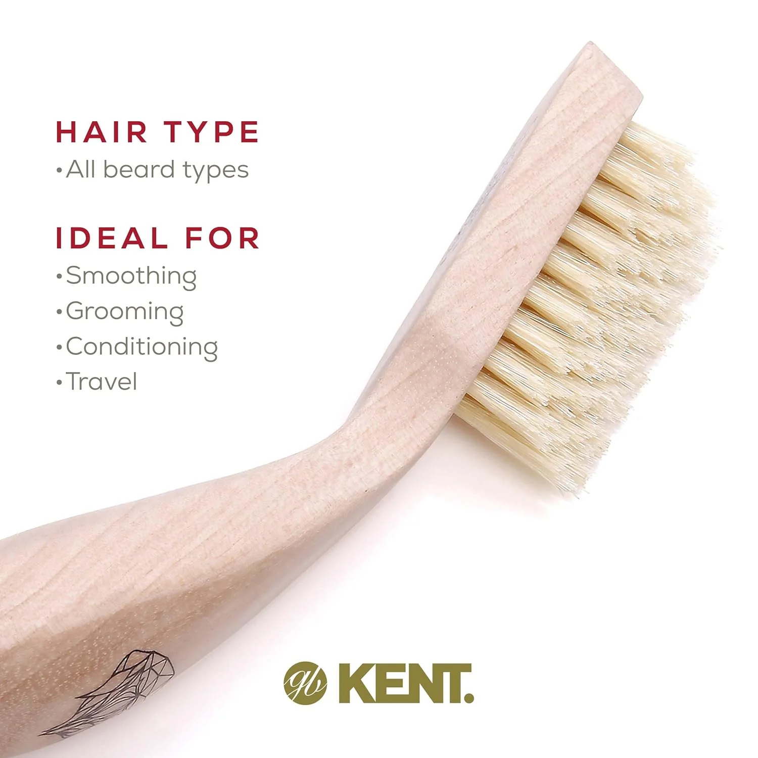 Kent BRD2 Mens Beard Mustache Brush - Image 6