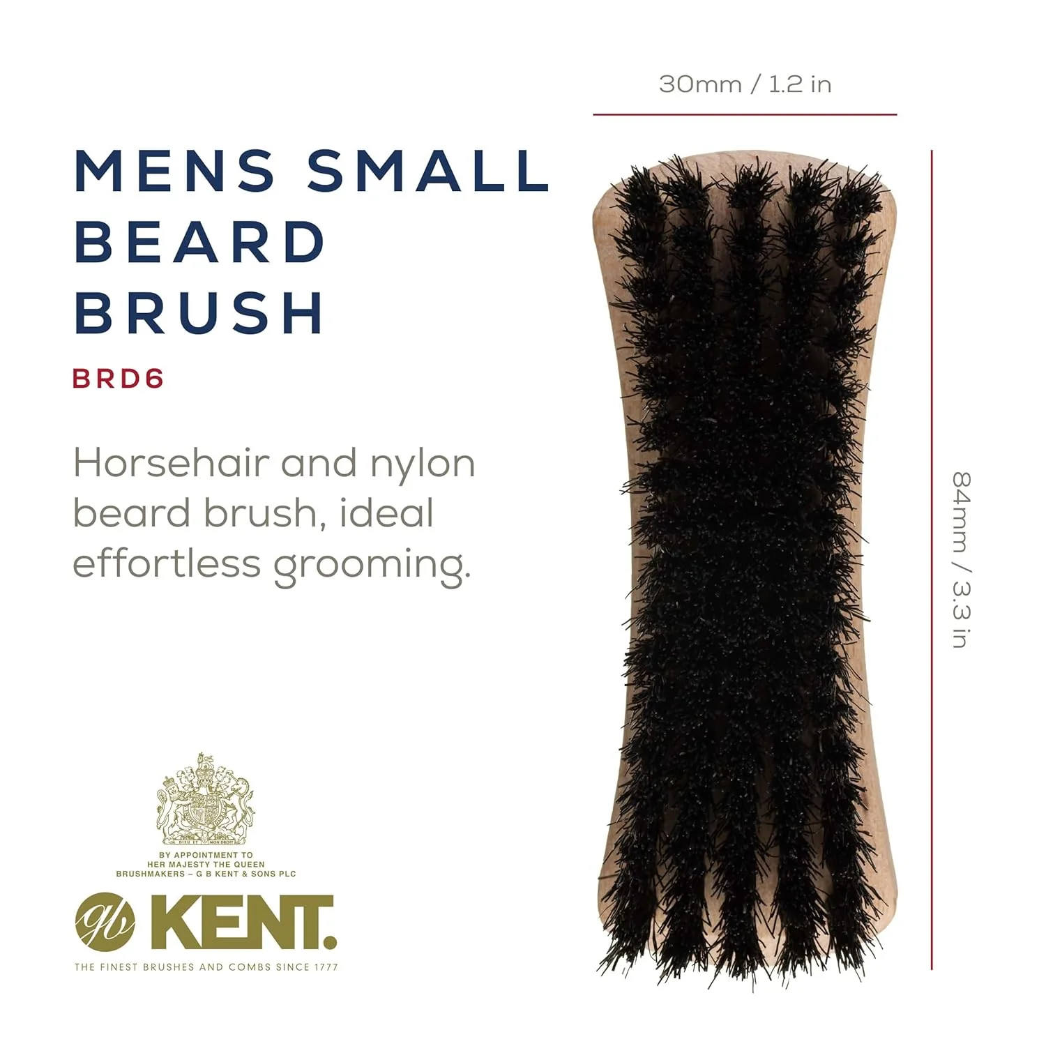 Kent BRD6 Beard Mustache Brush Travel - Image 2