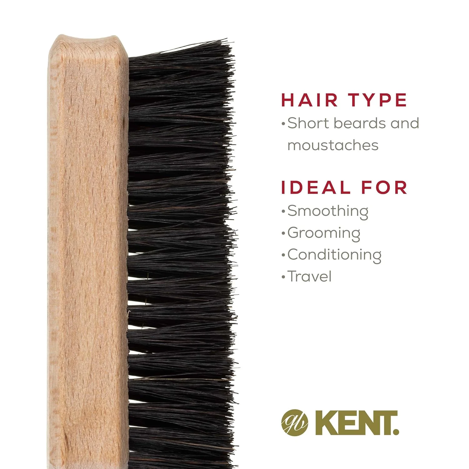 Kent BRD6 Beard Mustache Brush Travel - Image 6