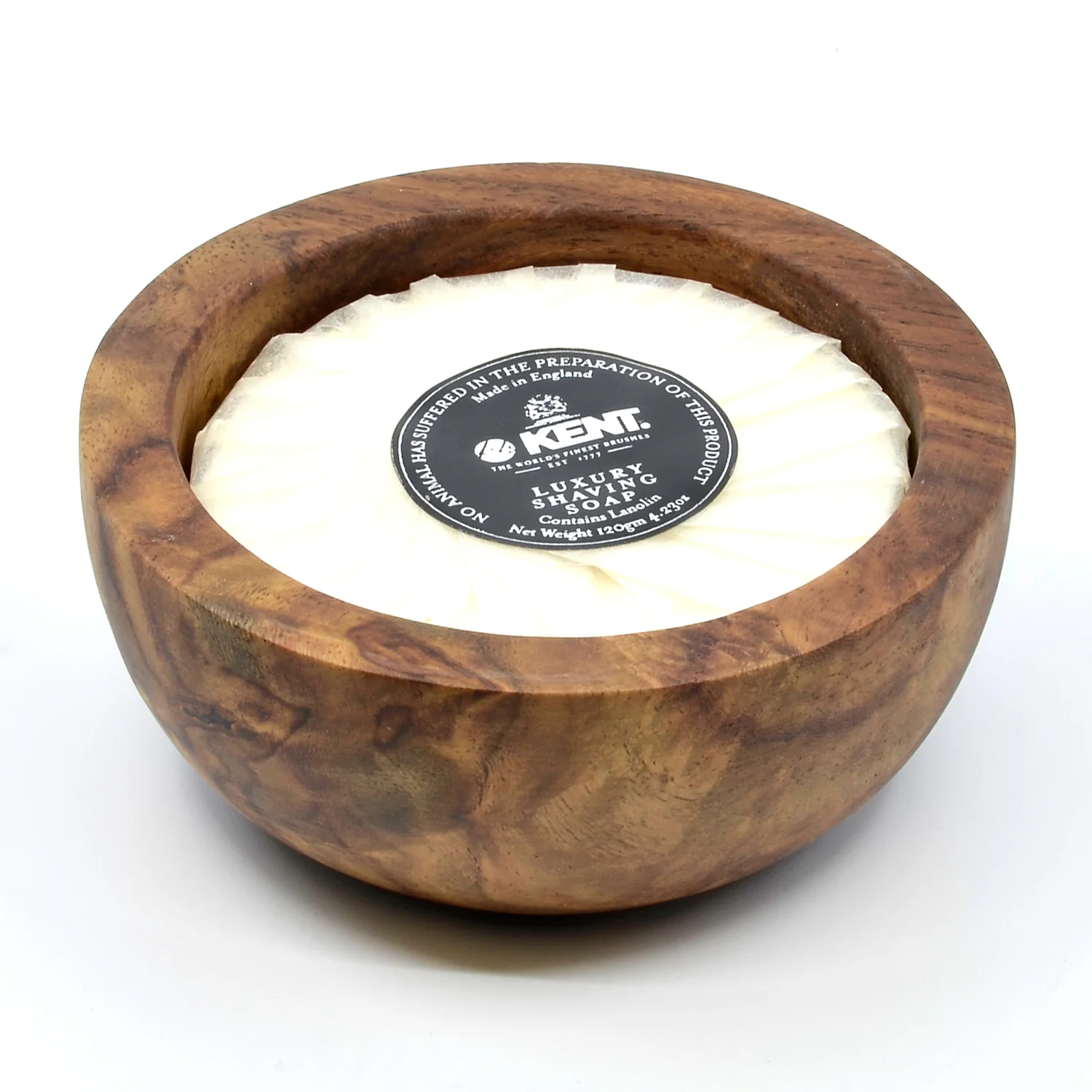 Kent SB6 Dark Oak Shaving Bowl with Soap - Image 3
