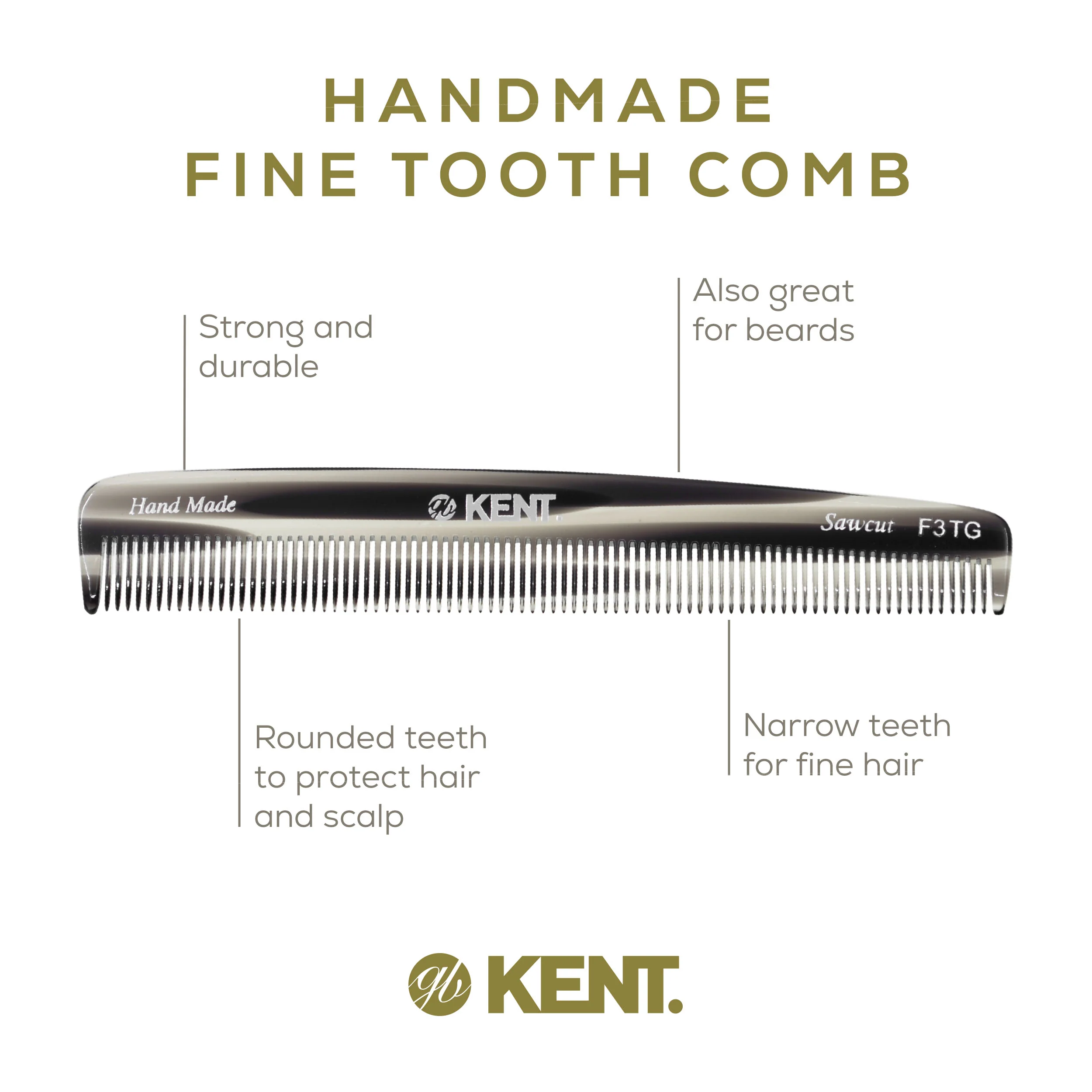 Kent F3T Fine Tooth Dressing Comb - Image 10