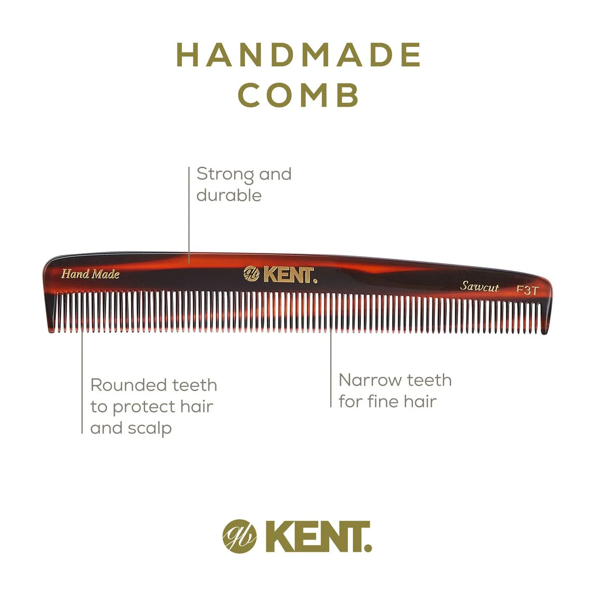 Kent F3T Fine Tooth Dressing Comb - Image 16