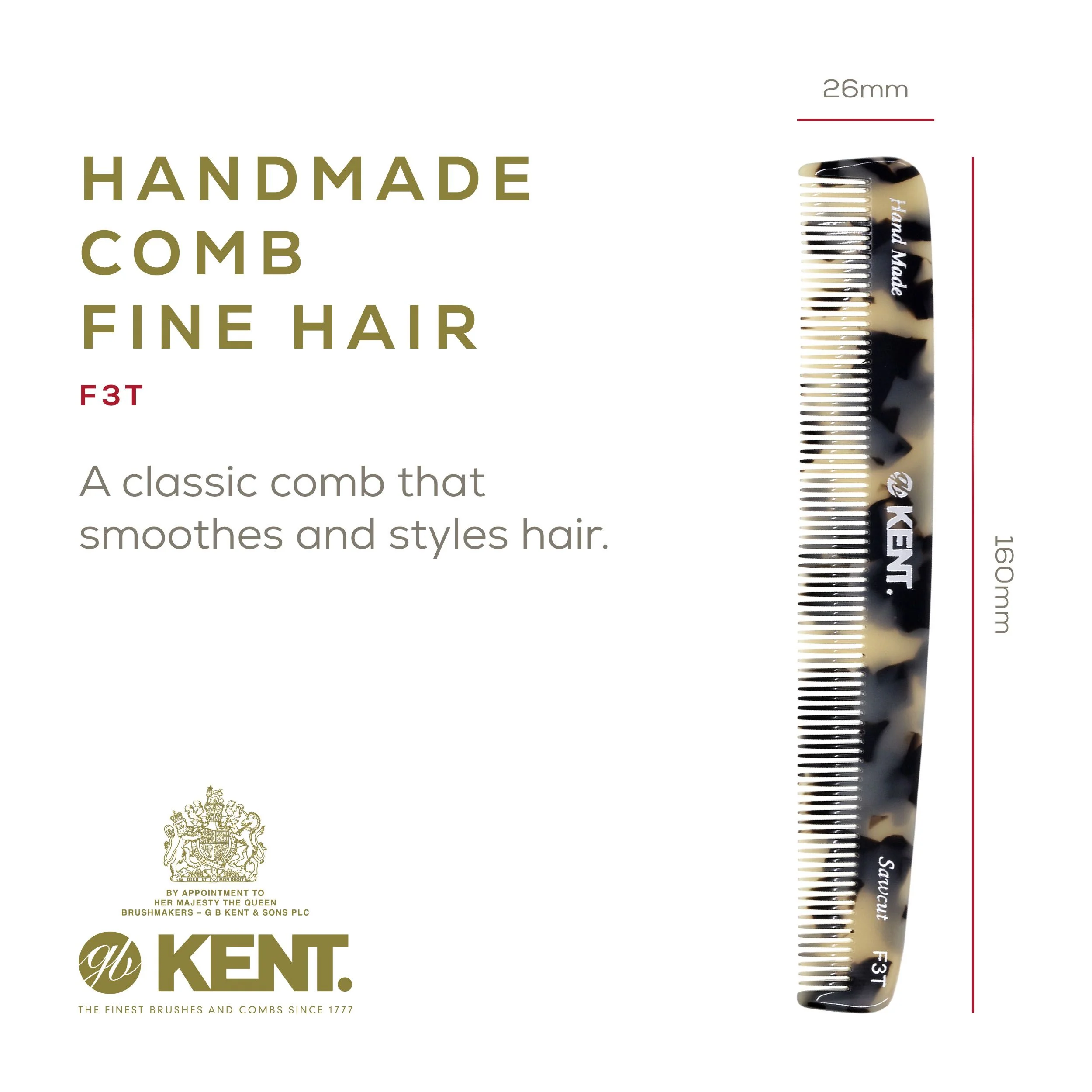 Kent F3T Fine Tooth Dressing Comb - Image 20