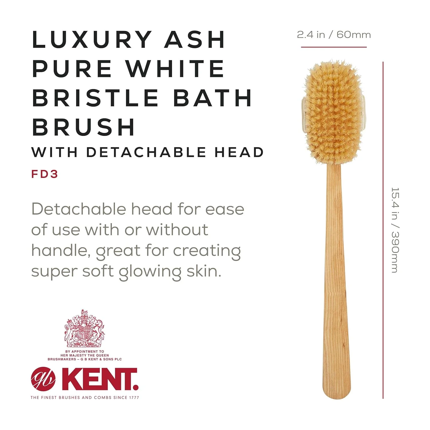 Boar Bristle Body Scrubbing Shower Brush Detachable Head - Image 2
