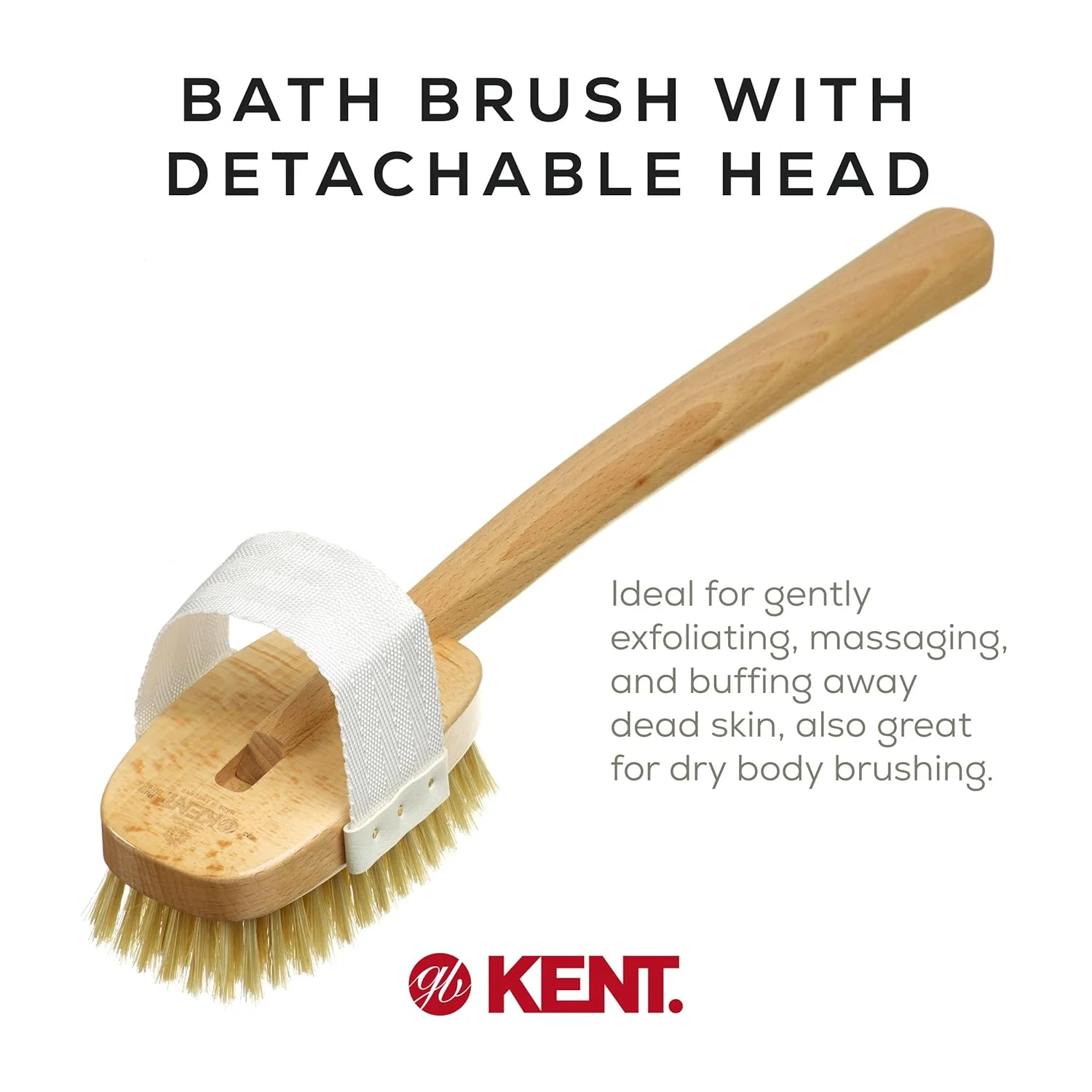 Boar Bristle Body Scrubbing Shower Brush Detachable Head - Image 3