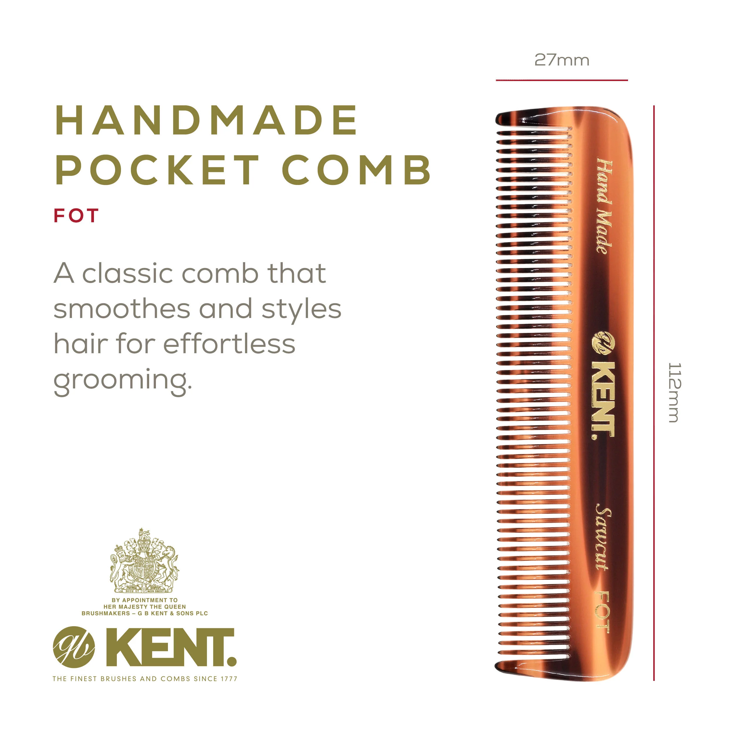 Kent FOT Fine Tooth Pocket Comb - Image 22