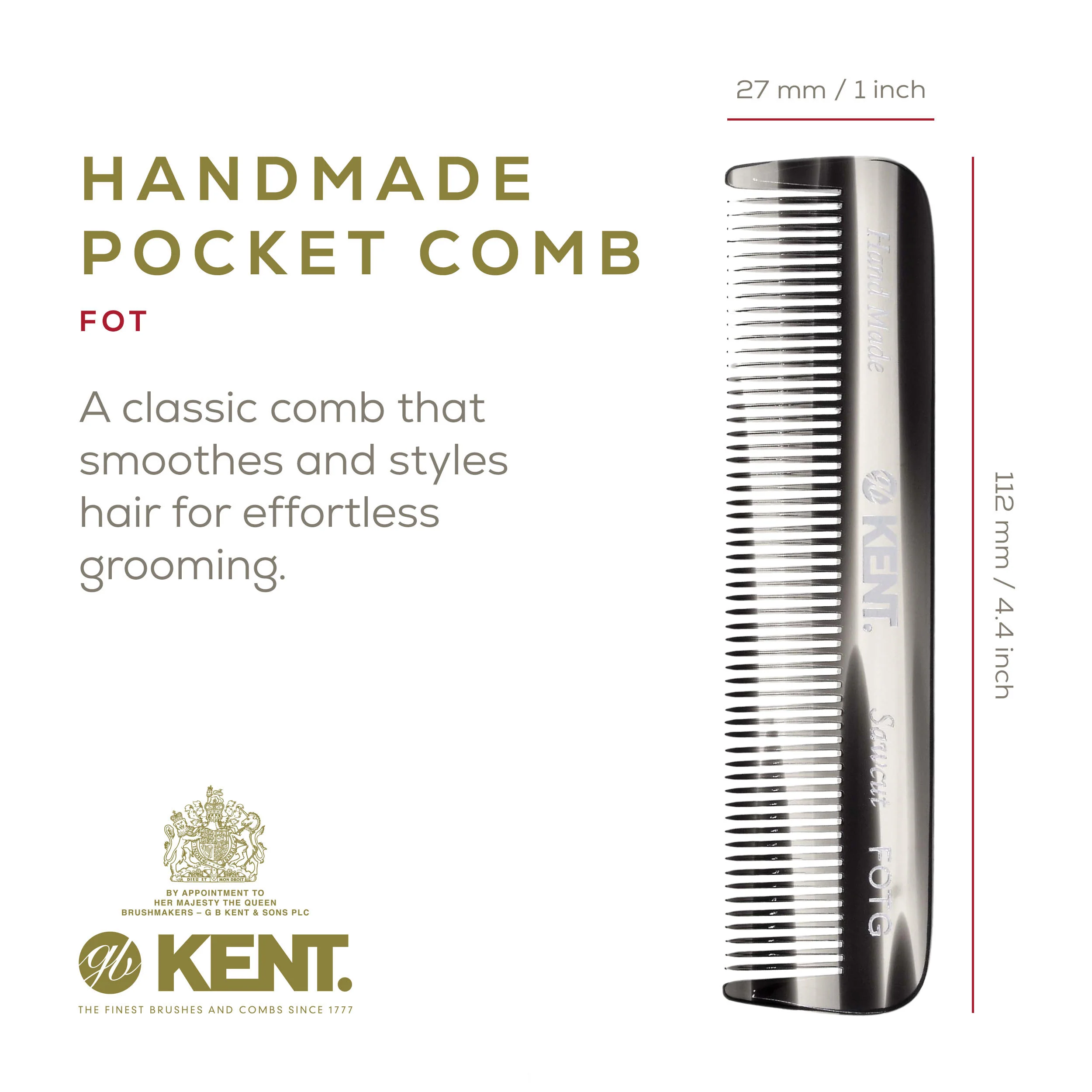 Kent FOT Fine Tooth Pocket Comb - Image 23