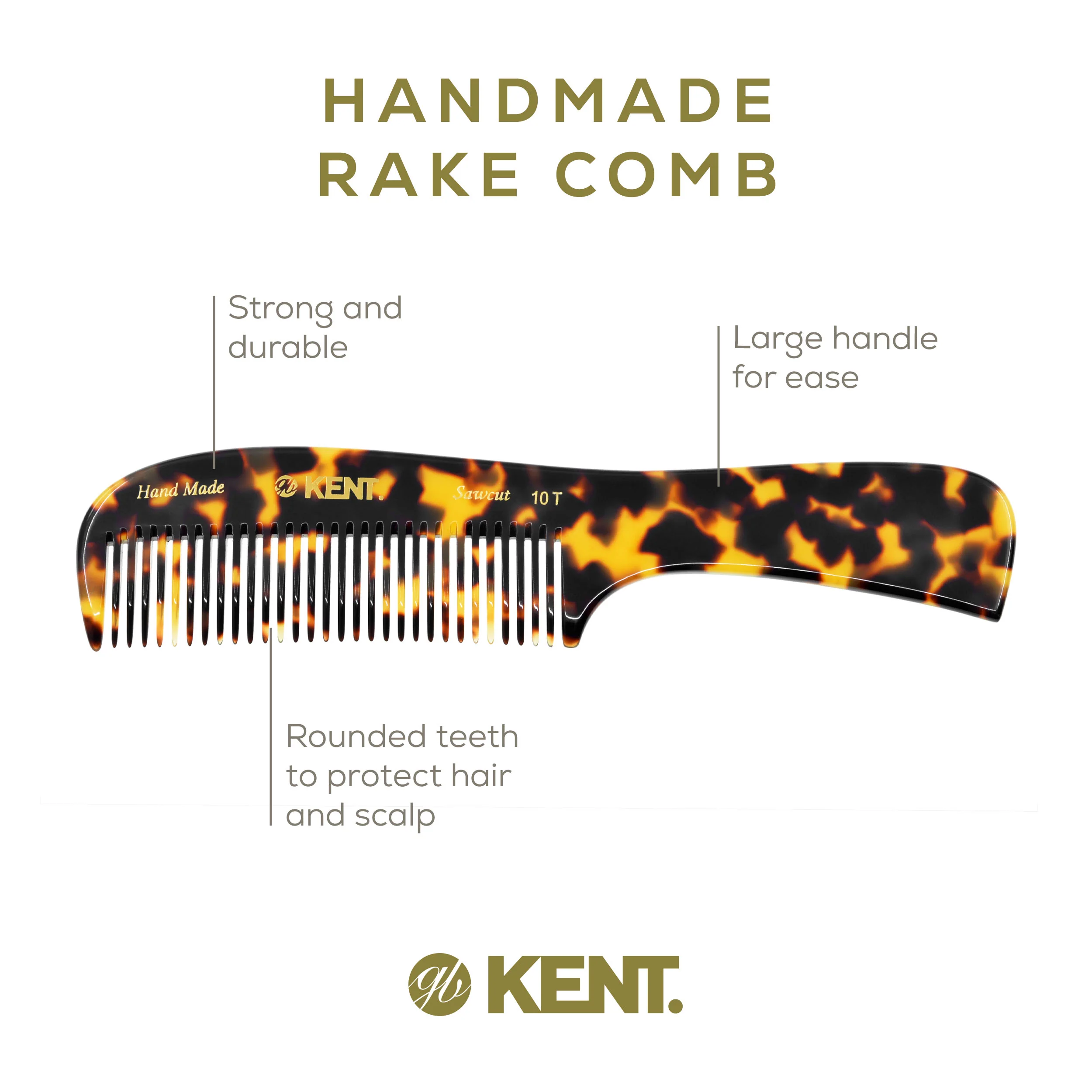 Kent 10T Wide Tooth Rake Comb - Image 4