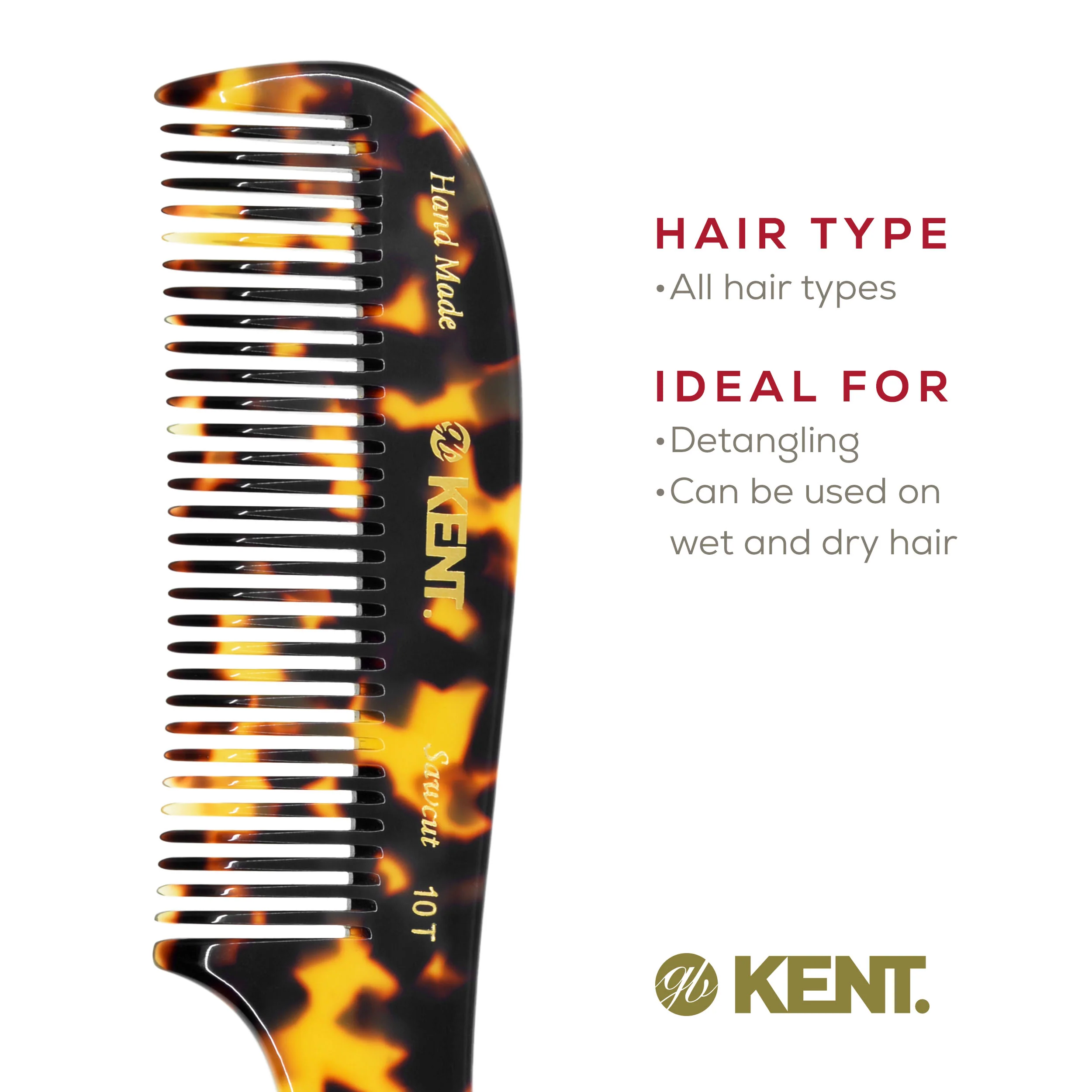 Kent 10T Wide Tooth Rake Comb - Image 6