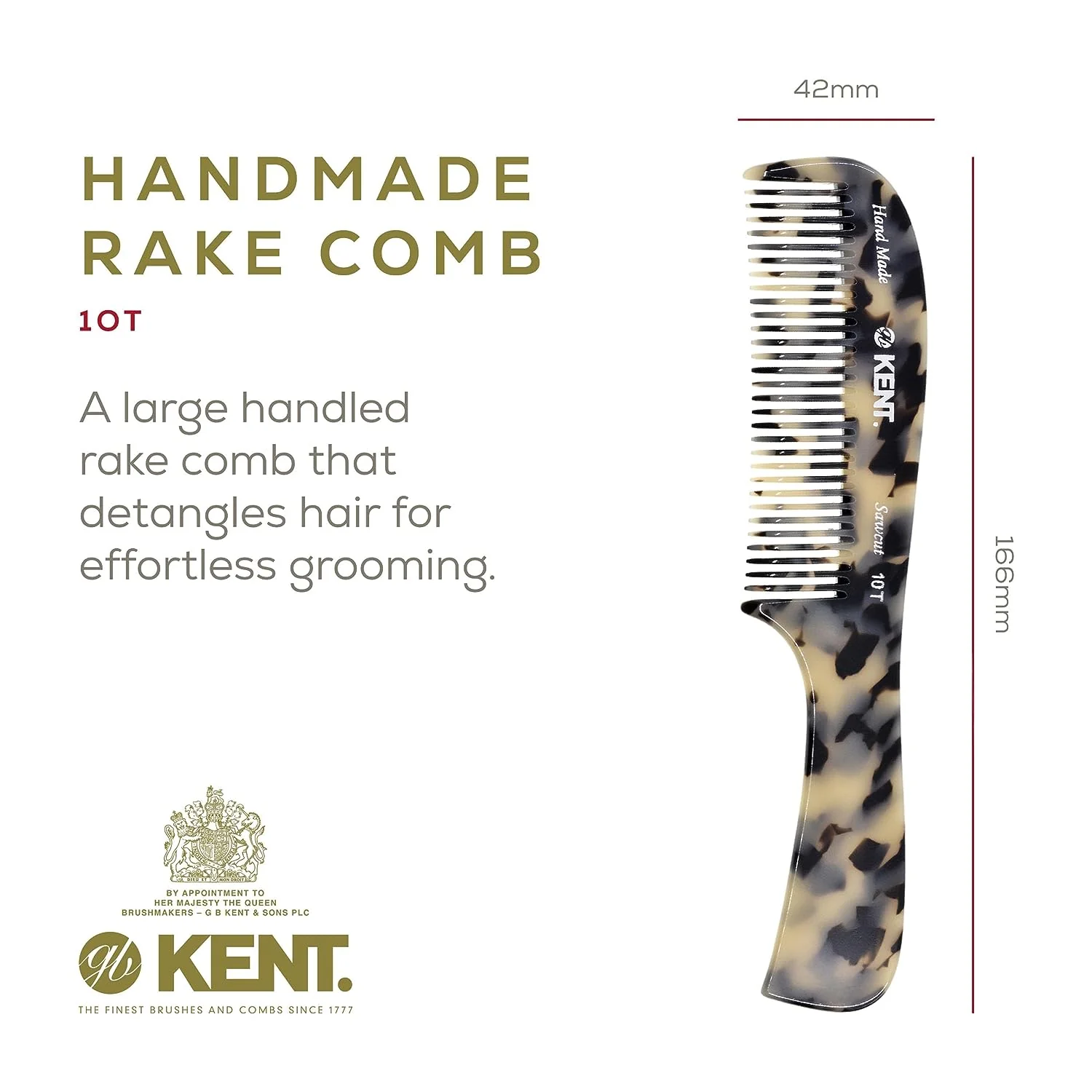 Kent 10T Wide Tooth Rake Comb - Image 8
