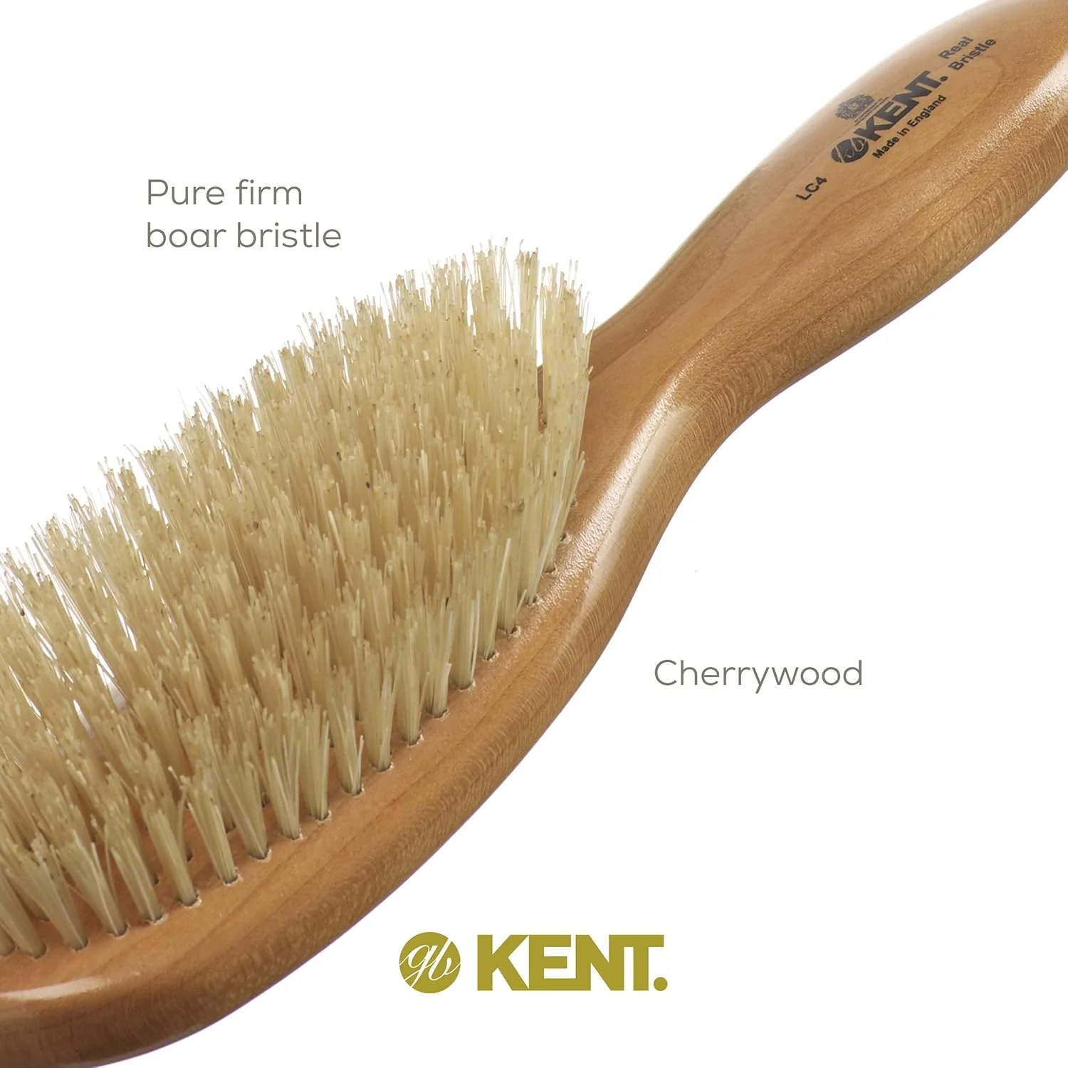 Kent LC4 Oval Cherrywood Ladies Brush - Image 5