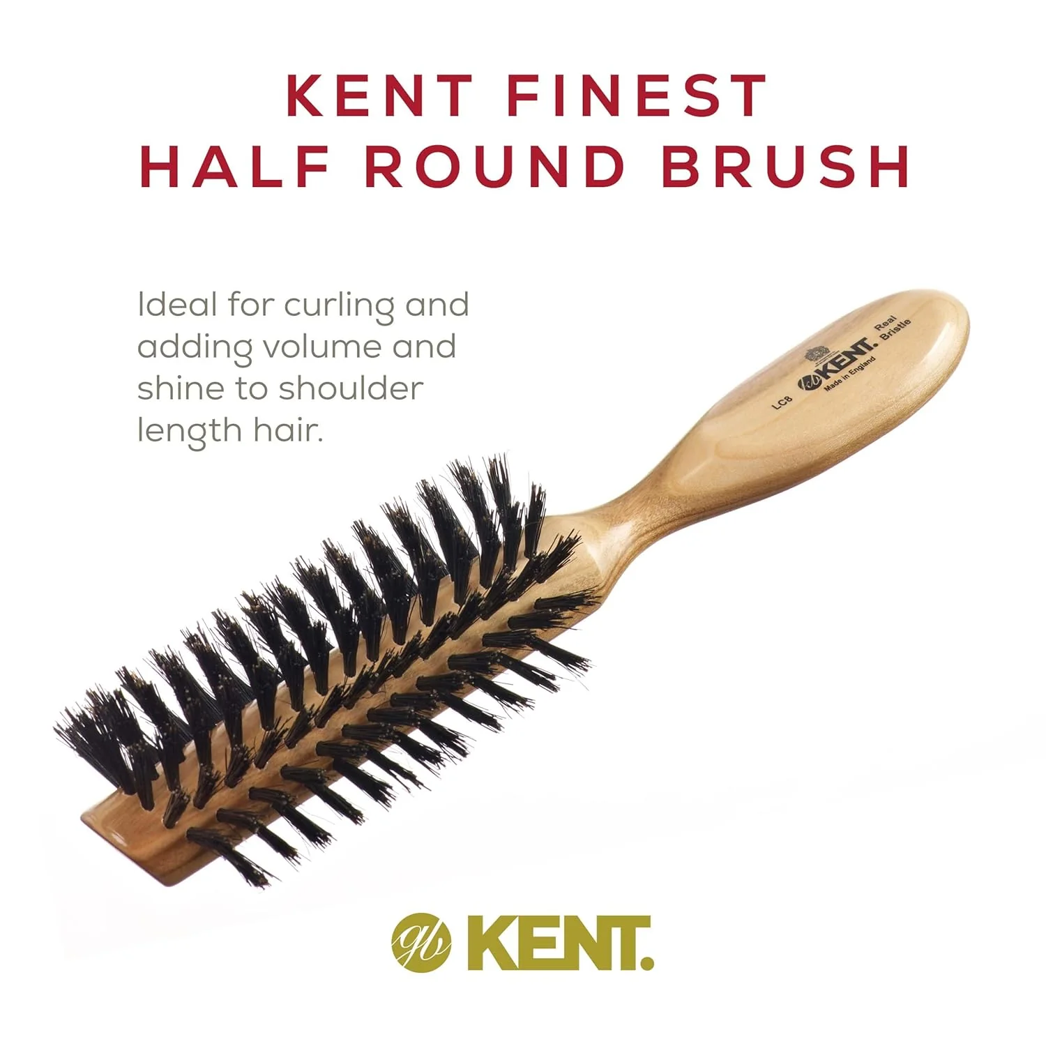 Kent LC8 Half Radial Cherrywood Black Bristle - Image 3