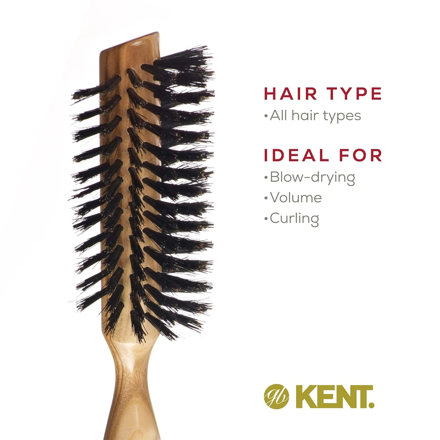 Kent LC8 Half Radial Cherrywood Black Bristle - Image 6