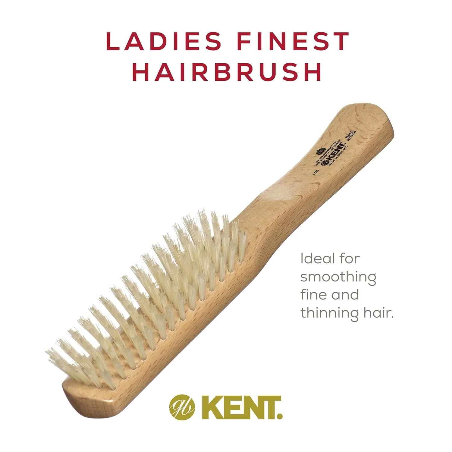 Kent LG3 Narrow Natural Bristle Brush - Image 3