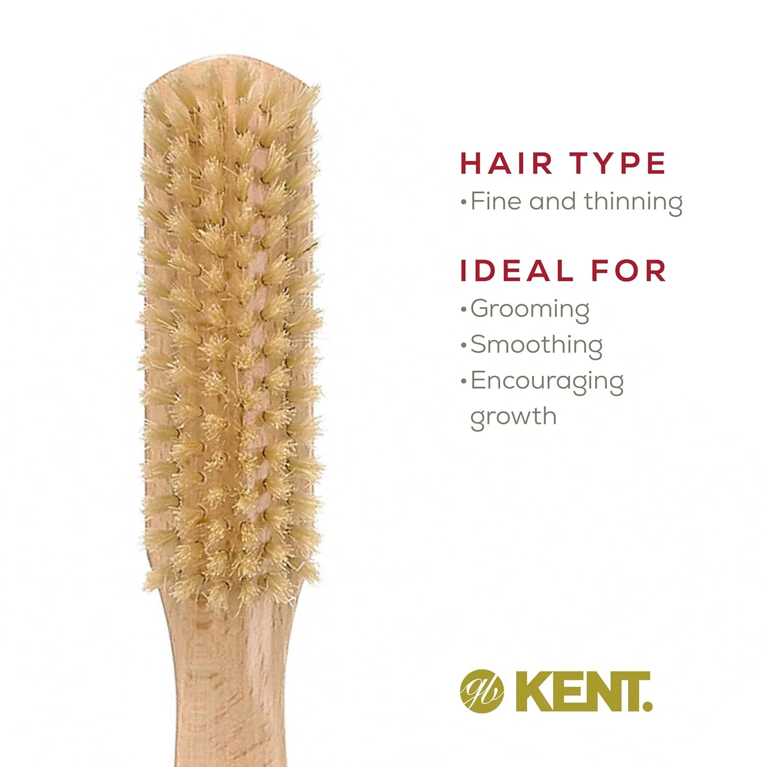 Kent LG3 Narrow Natural Bristle Brush - Image 6
