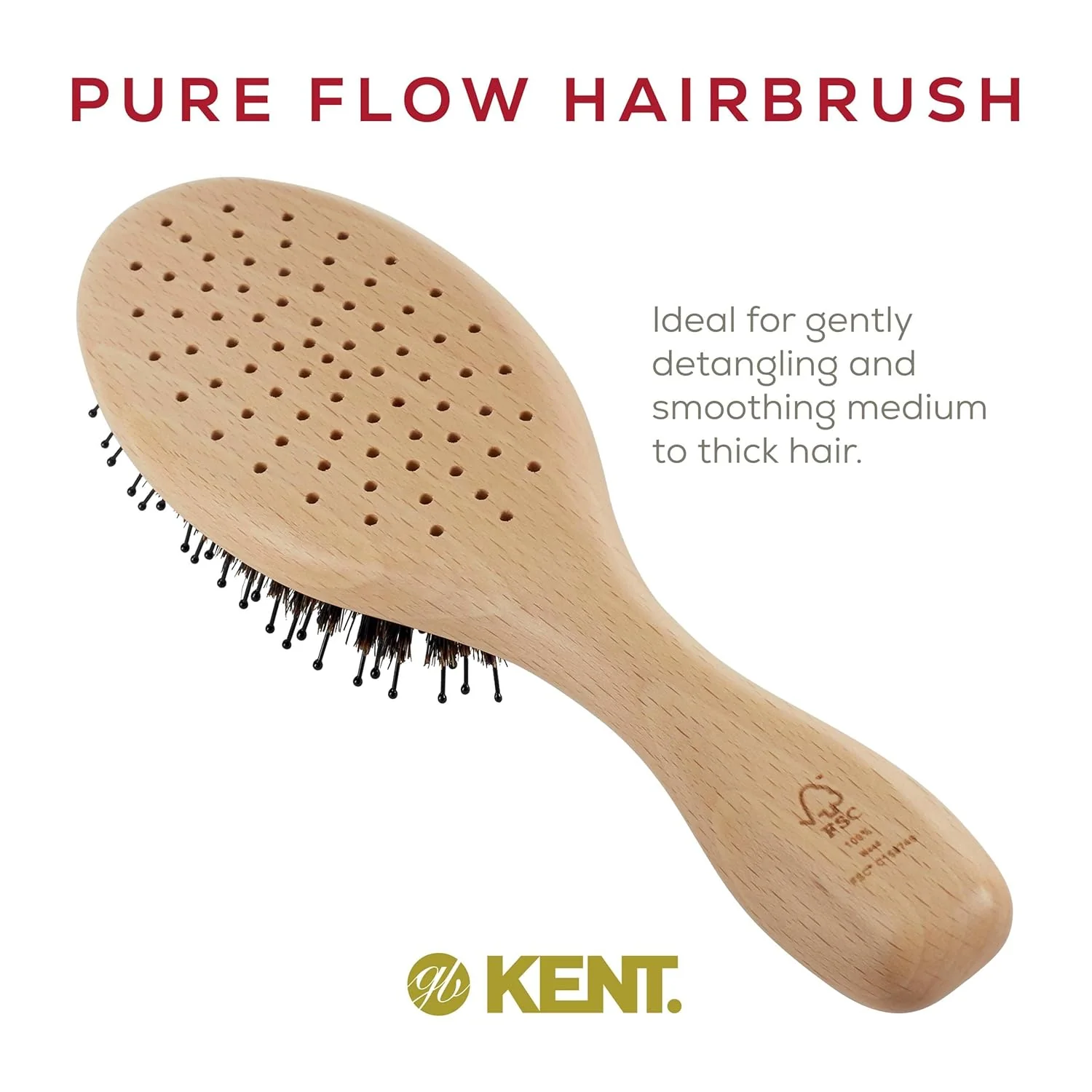 Kent LPF1 Pure Flow Oval Vented Brush - Image 3