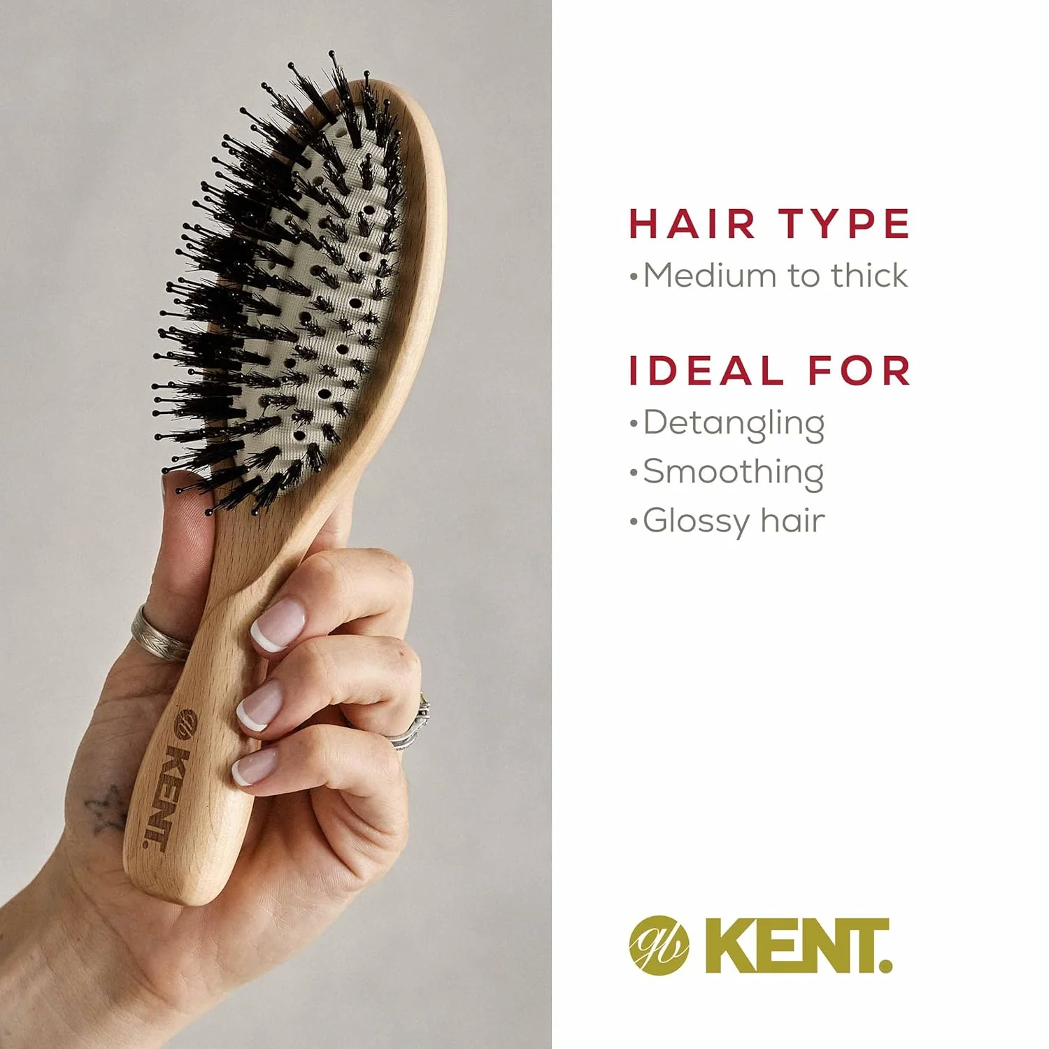 Kent LPF1 Pure Flow Oval Vented Brush - Image 6